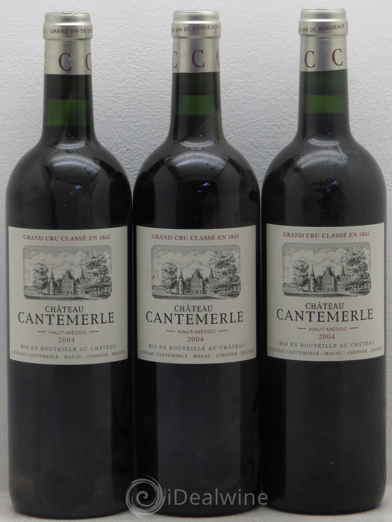 Château Cantemerle 5ème Grand Cru Classé 2004 - Lot de 3 bouteilles - 0
