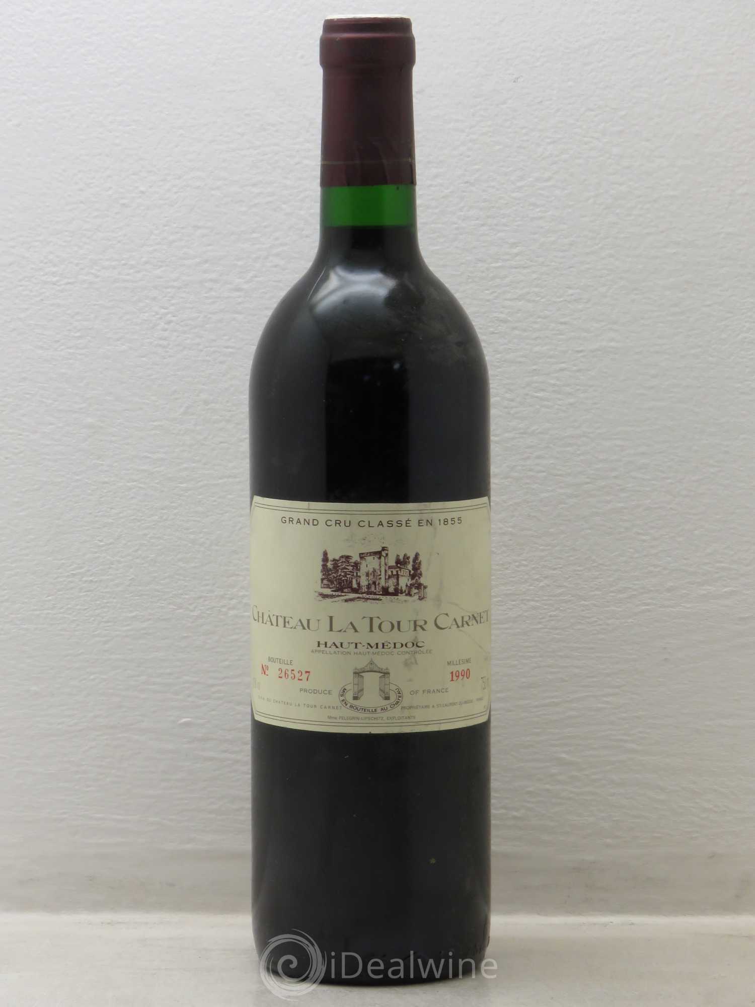 Château la Tour Carnet 4ème Grand Cru Classé 1990 - Lot de 1 bouteille - 0