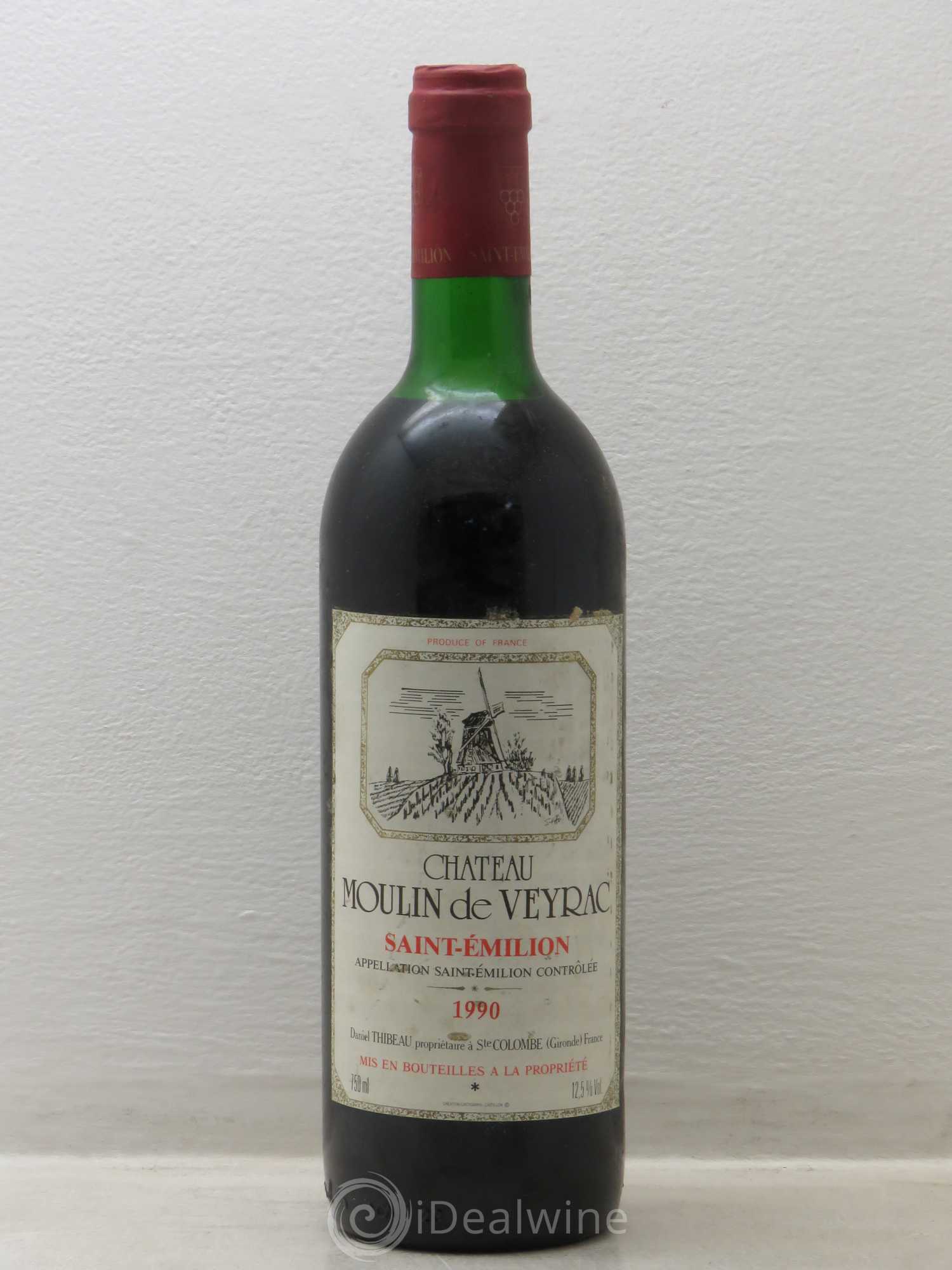 Saint-Émilion Château Moulin de Veyrac 1990 - Posten von 1 Flasche - 0