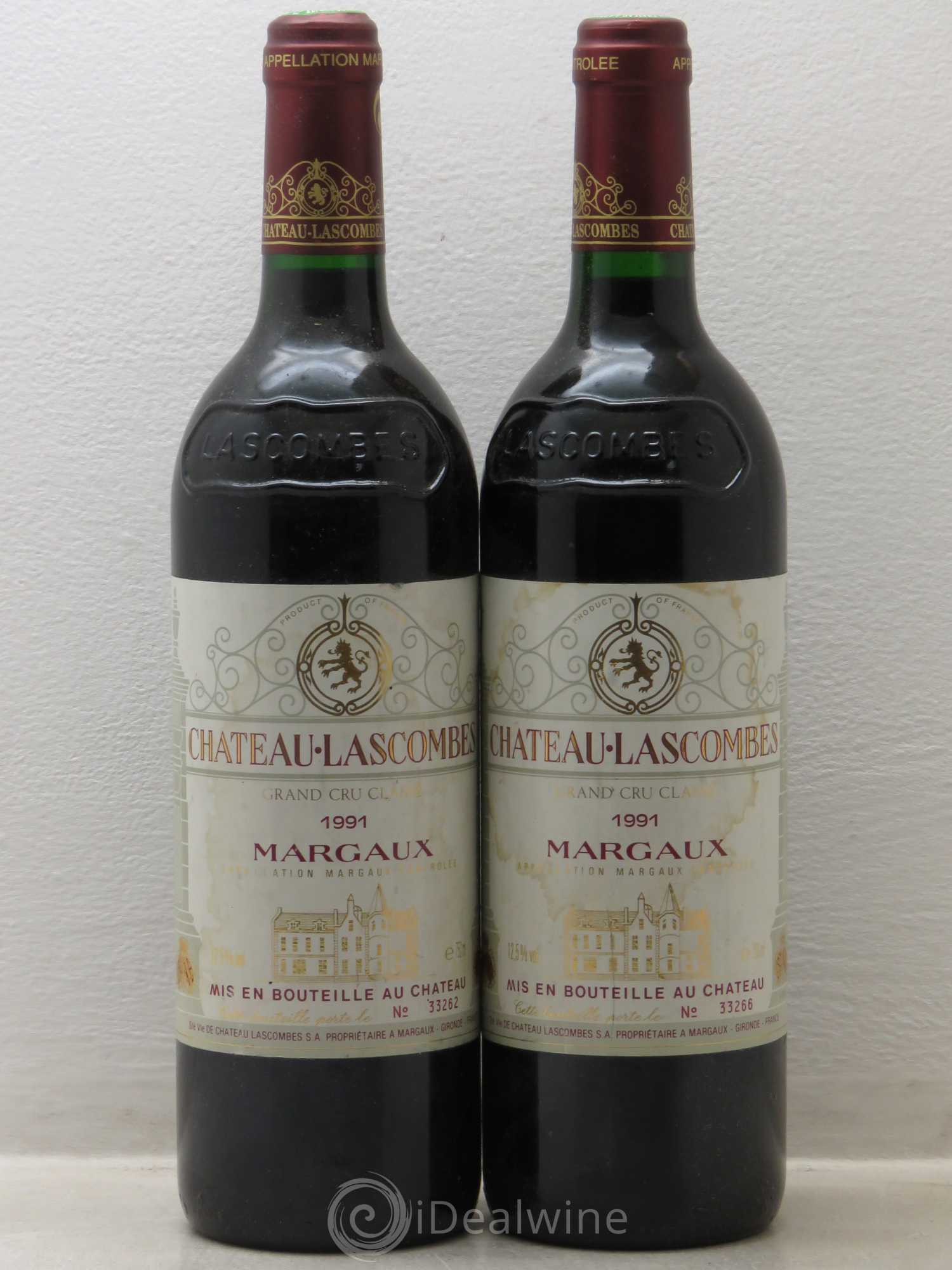 Château Lascombes 2ème Grand Cru Classé 1991 - Lot de 2 bouteilles - 0