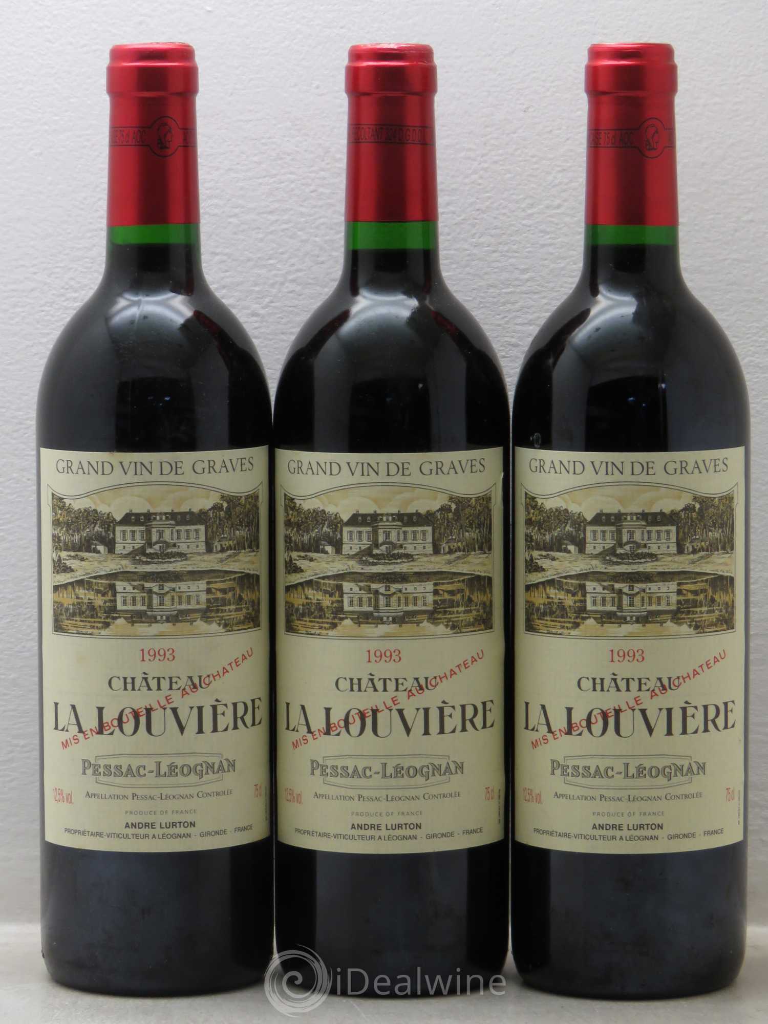 Château la Louvière 1993 - Lot de 3 bouteilles - 0