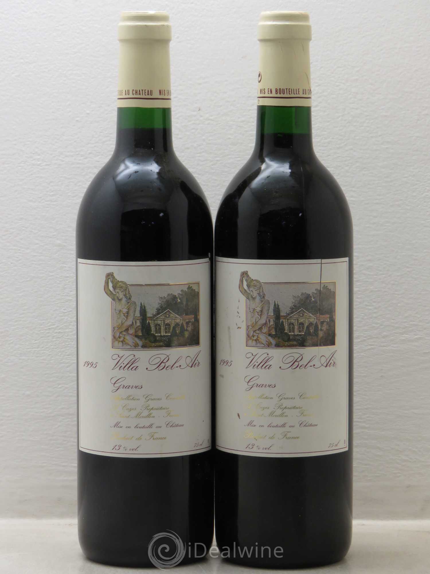 Graves Château Villa Bel Air 1995 - Lot de 2 bouteilles - 0