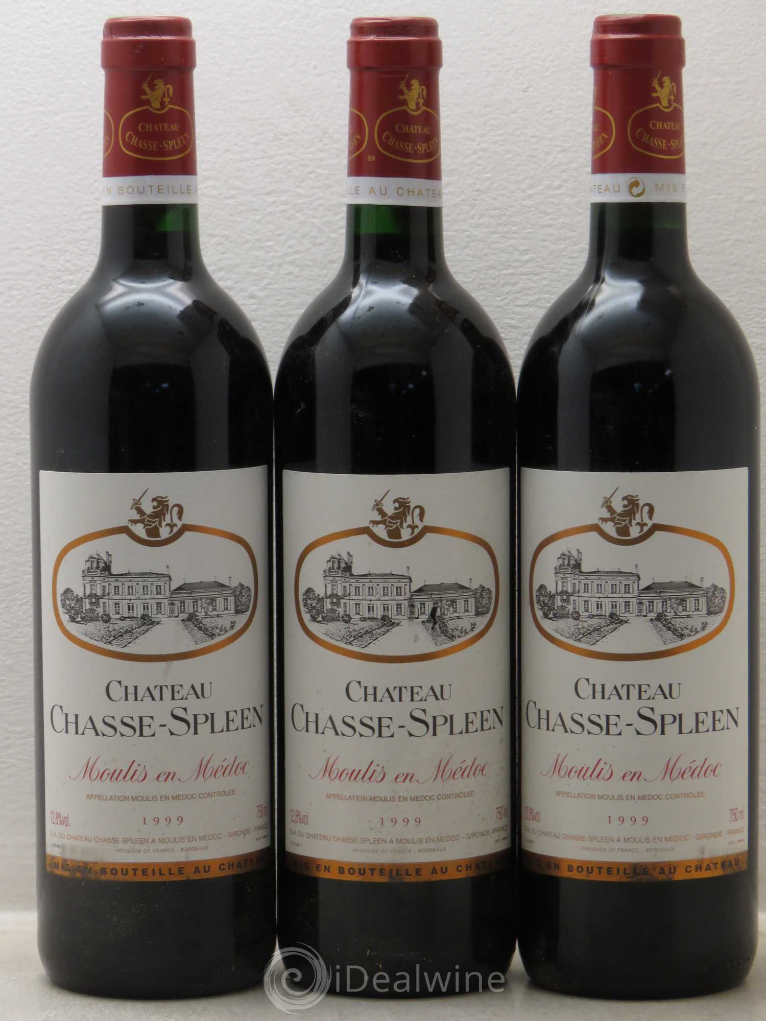 Château Chasse Spleen 1999 - Lot de 3 bouteilles - 0