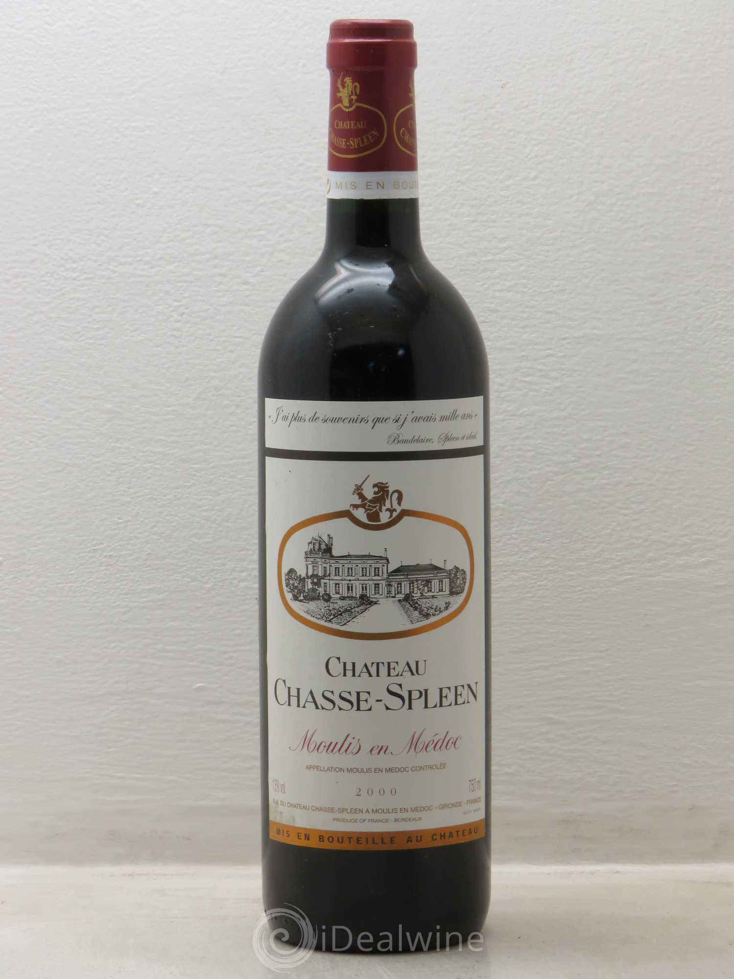 Château Chasse Spleen 2000 - Lot de 1 bouteille - 0