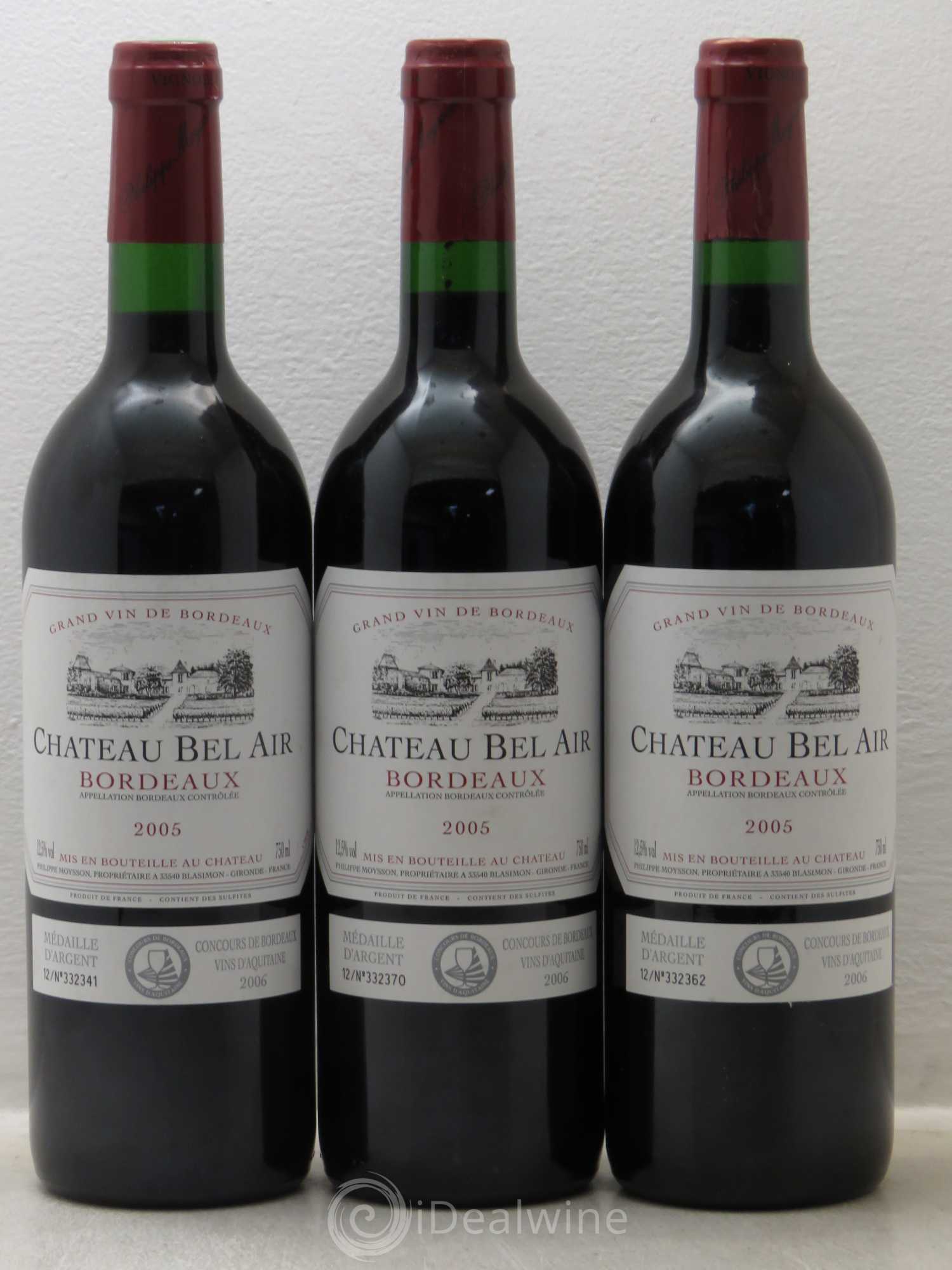Bordeaux Château Bel Air 2005 - Lot de 6 bouteilles - 1