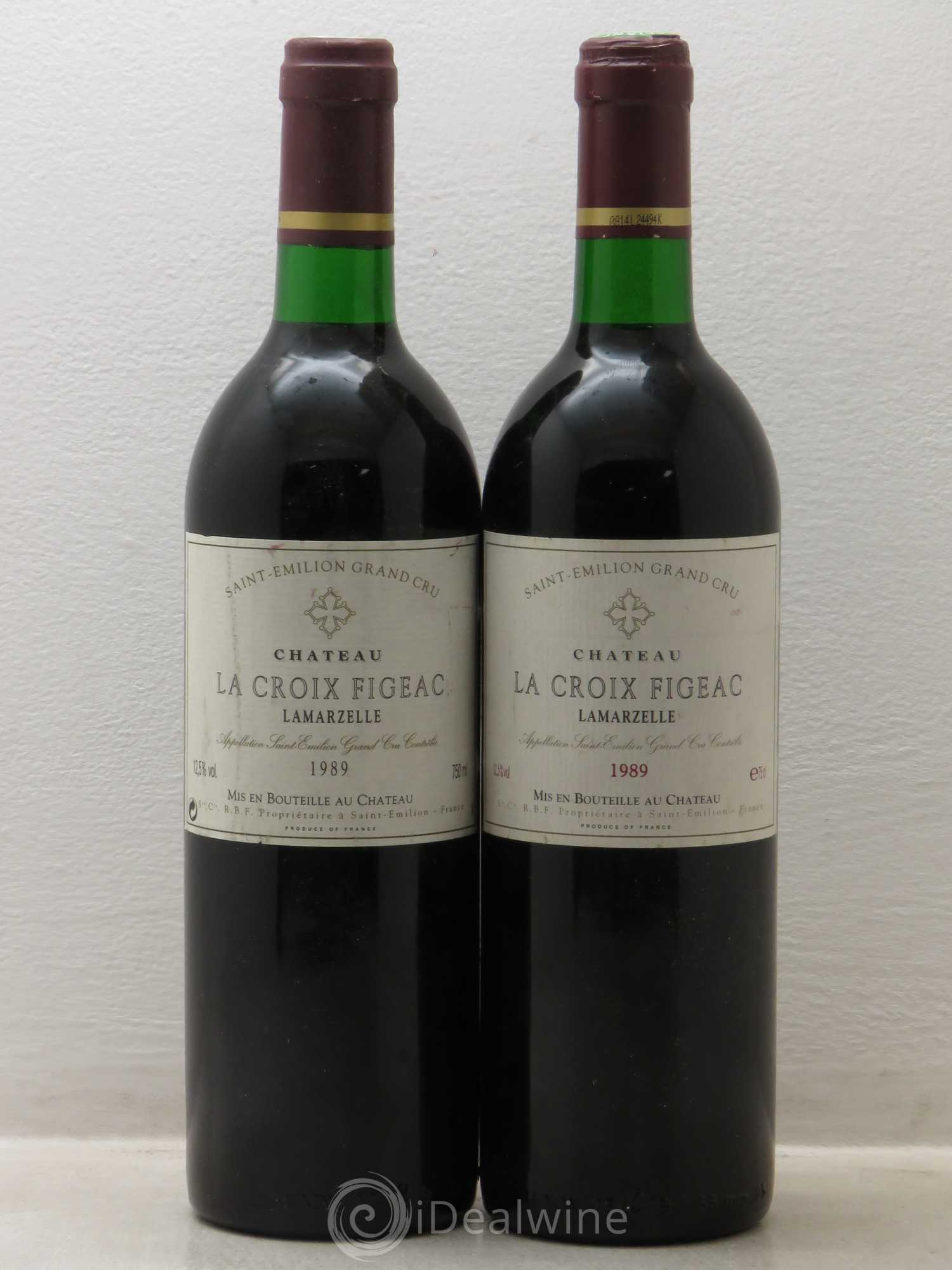 Saint-Émilion Château Croix Figeac 1989 - Posten von 2 Flaschen - 0