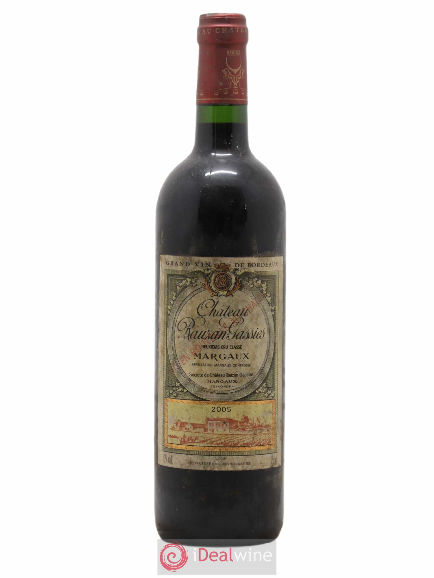 Château Rauzan-Gassies 2ème Grand Cru Classé 2005 - Lot de 1 bouteille - 0