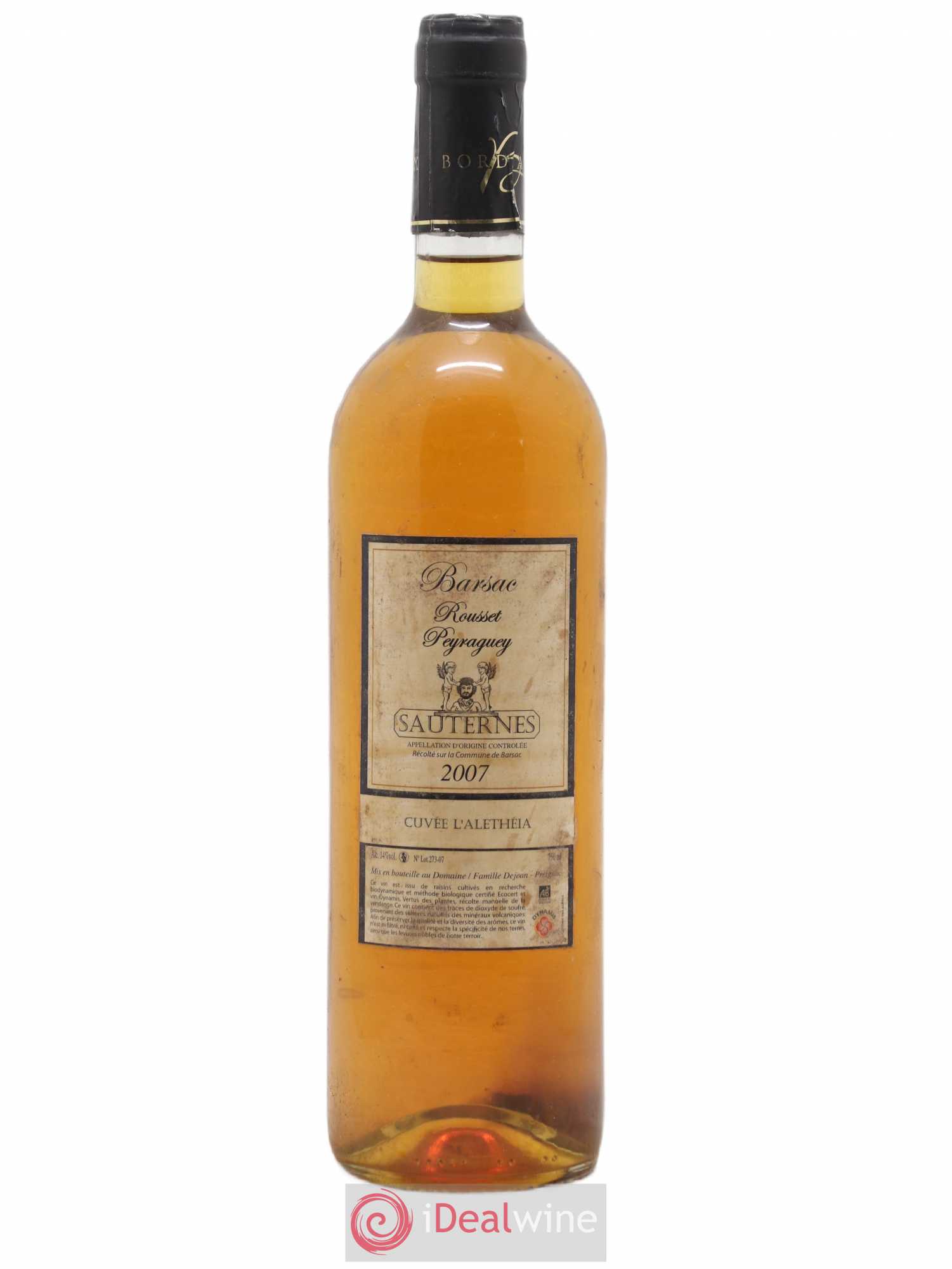 Barsac Rousset Peyraguey Cuvée l'Aletheia 2007 - Posten von 1 Flasche - 0