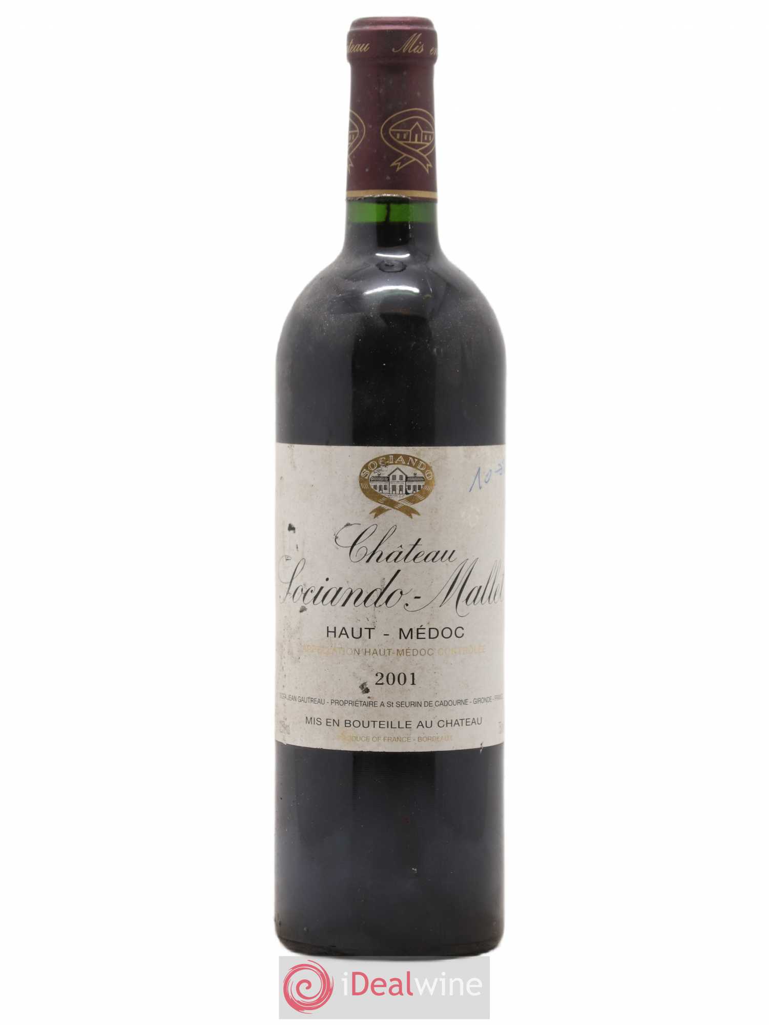 Château Sociando Mallet 2001 - Lot de 1 bouteille - 0