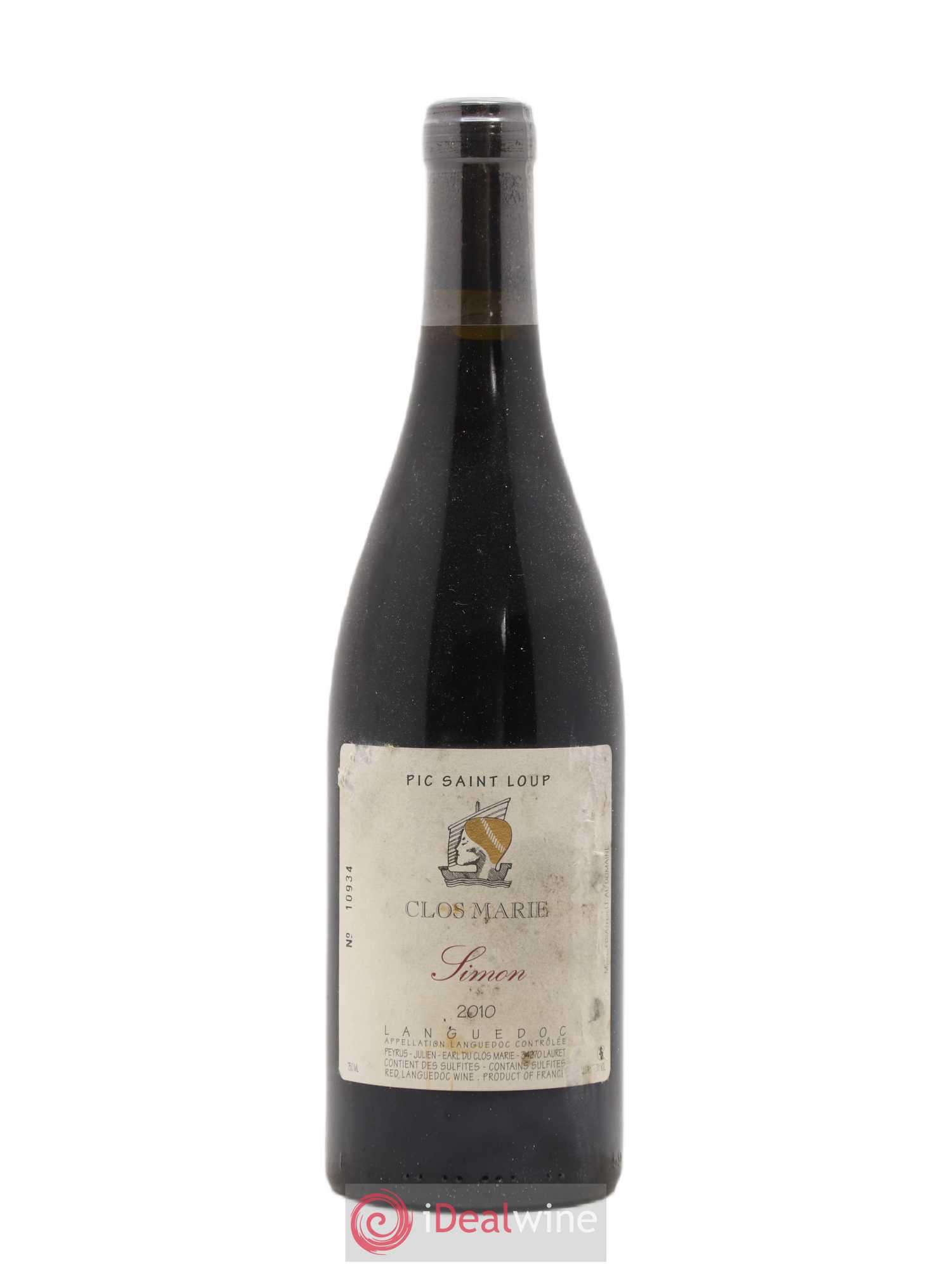 Pic Saint-Loup Clos Marie Cuvée Simon Christophe Peyrus et Françoise Julien 2010 - Lot de 1 bouteille - 0