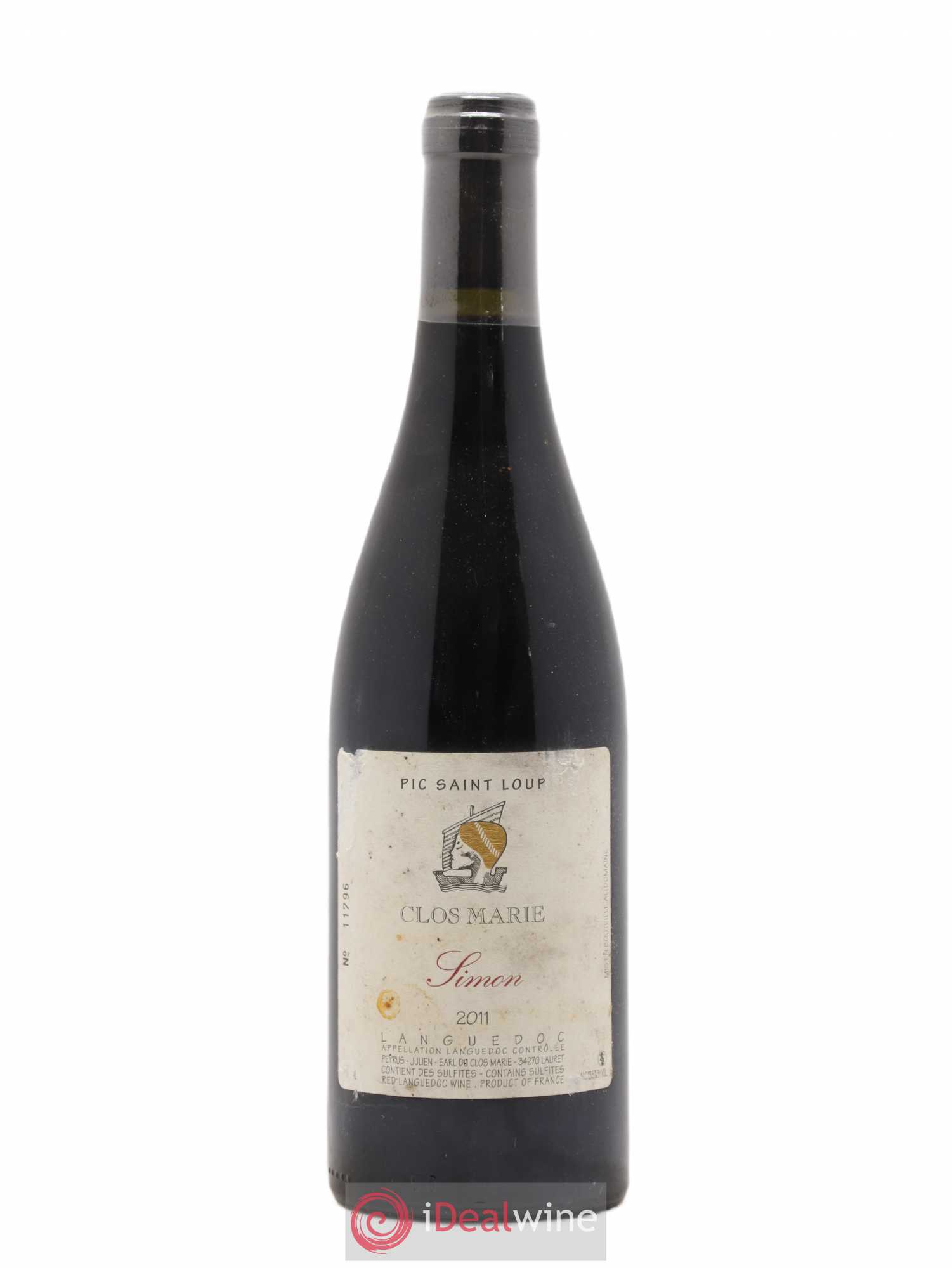 Pic Saint-Loup Clos Marie Cuvée Simon Christophe Peyrus et Françoise Julien 2011 - Lot de 1 bouteille - 0