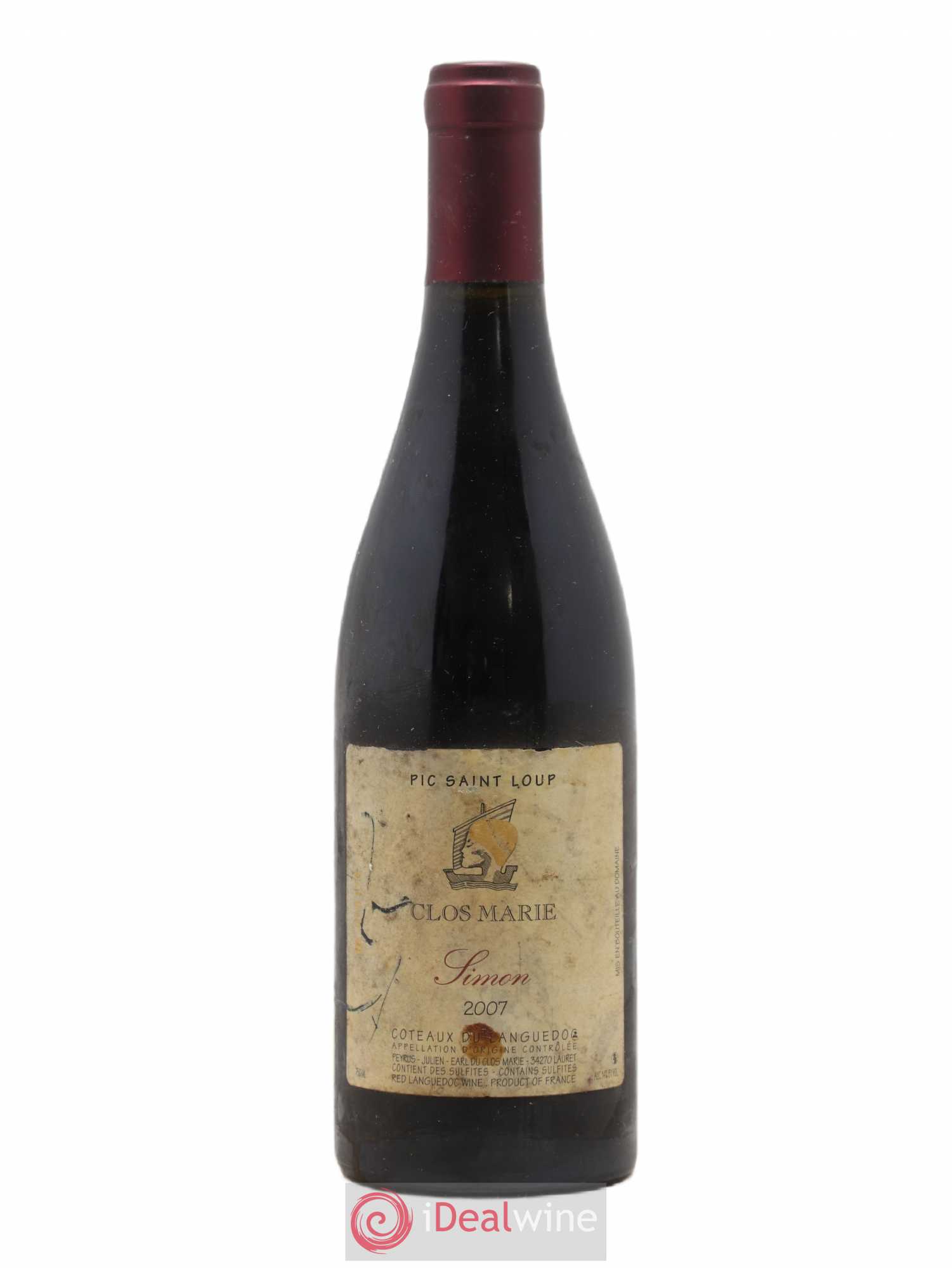 Pic Saint-Loup Clos Marie Cuvée Simon Christophe Peyrus et Françoise Julien 2007 - Lot de 1 bouteille - 0