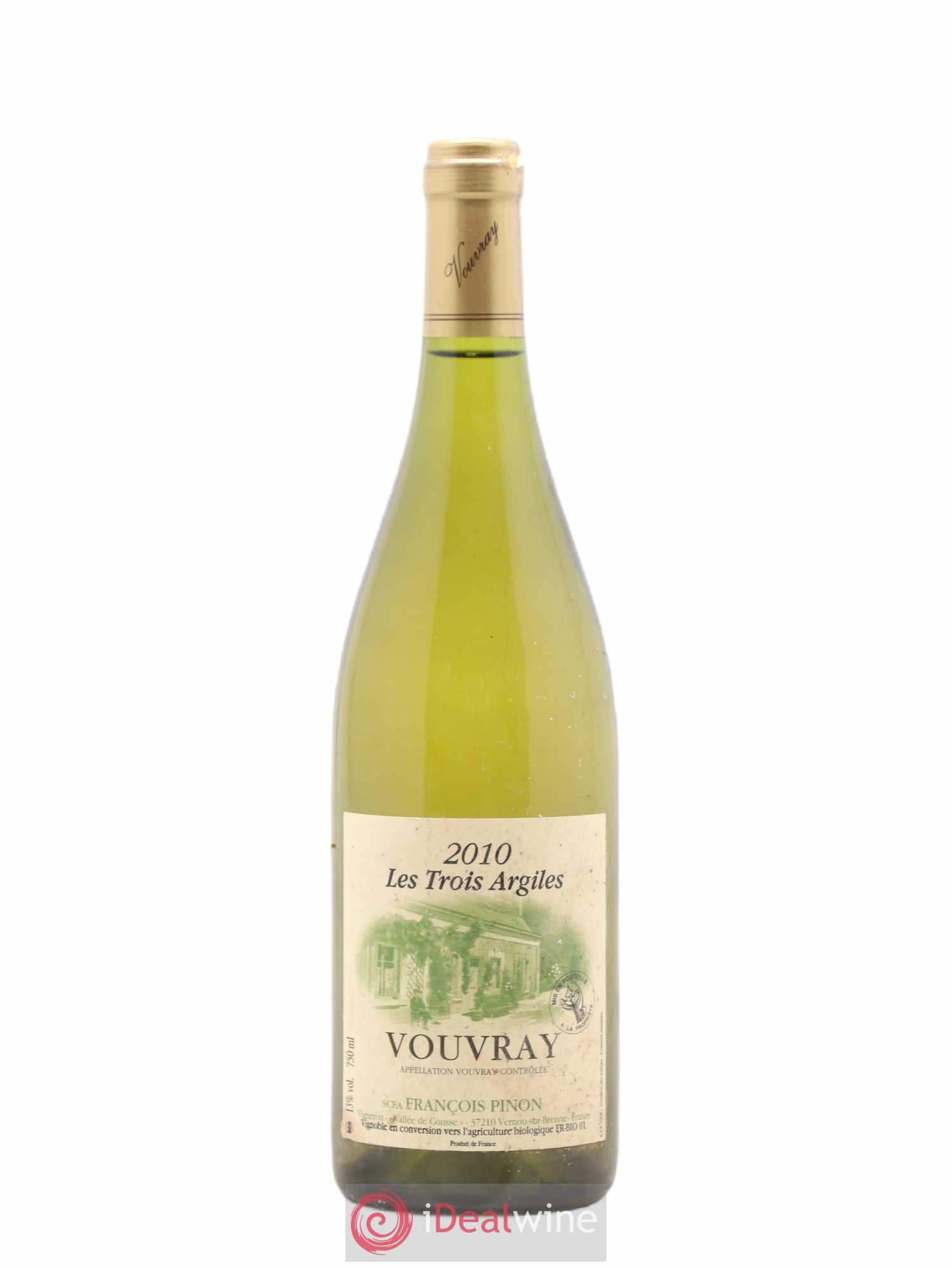 Vouvray 3 Argiles Francois Pinon 2010 - Lot de 1 bouteille - 0