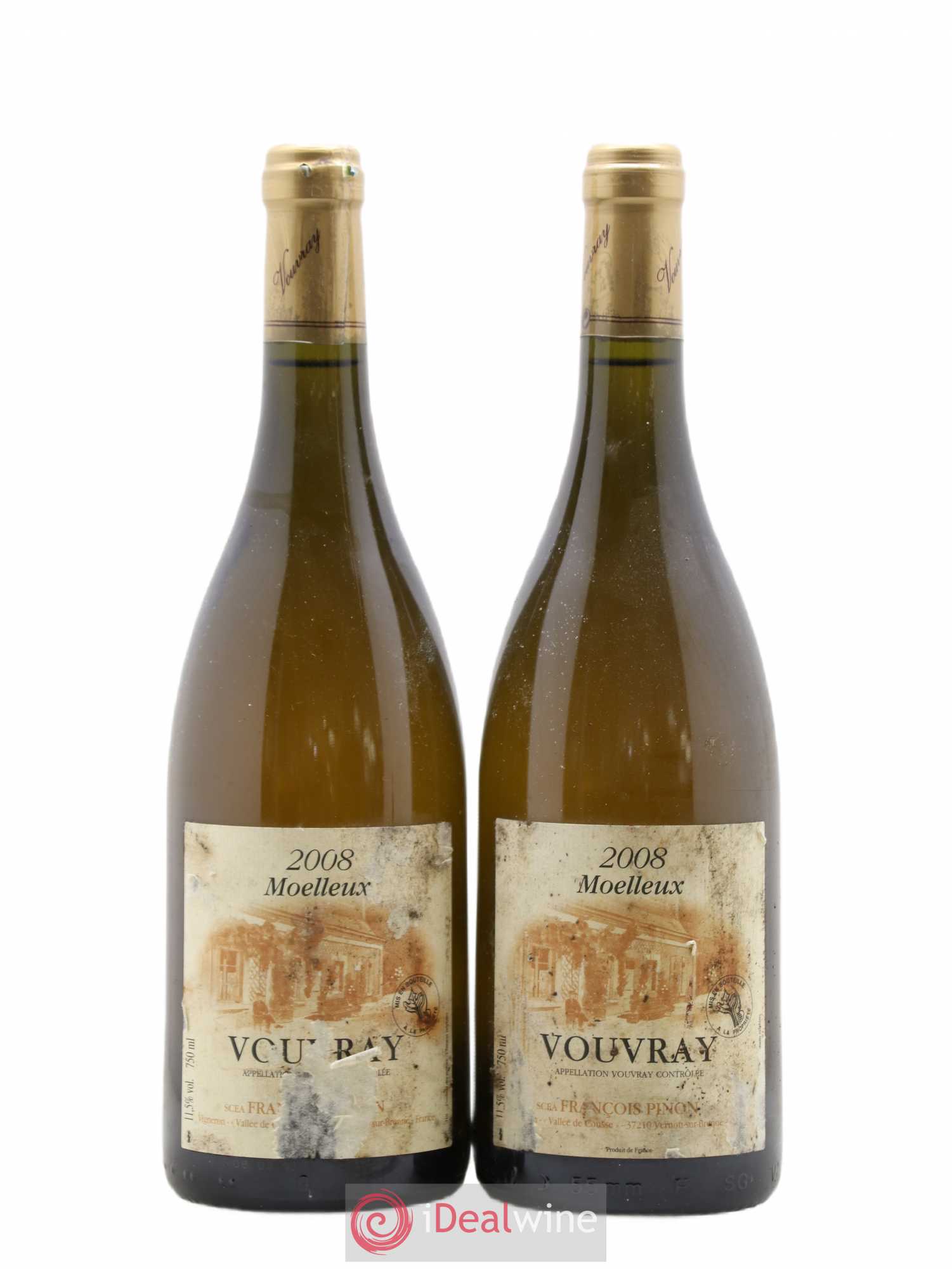 Vouvray Francois Pinon 2008 - Lotto di 2 bottiglie - 0