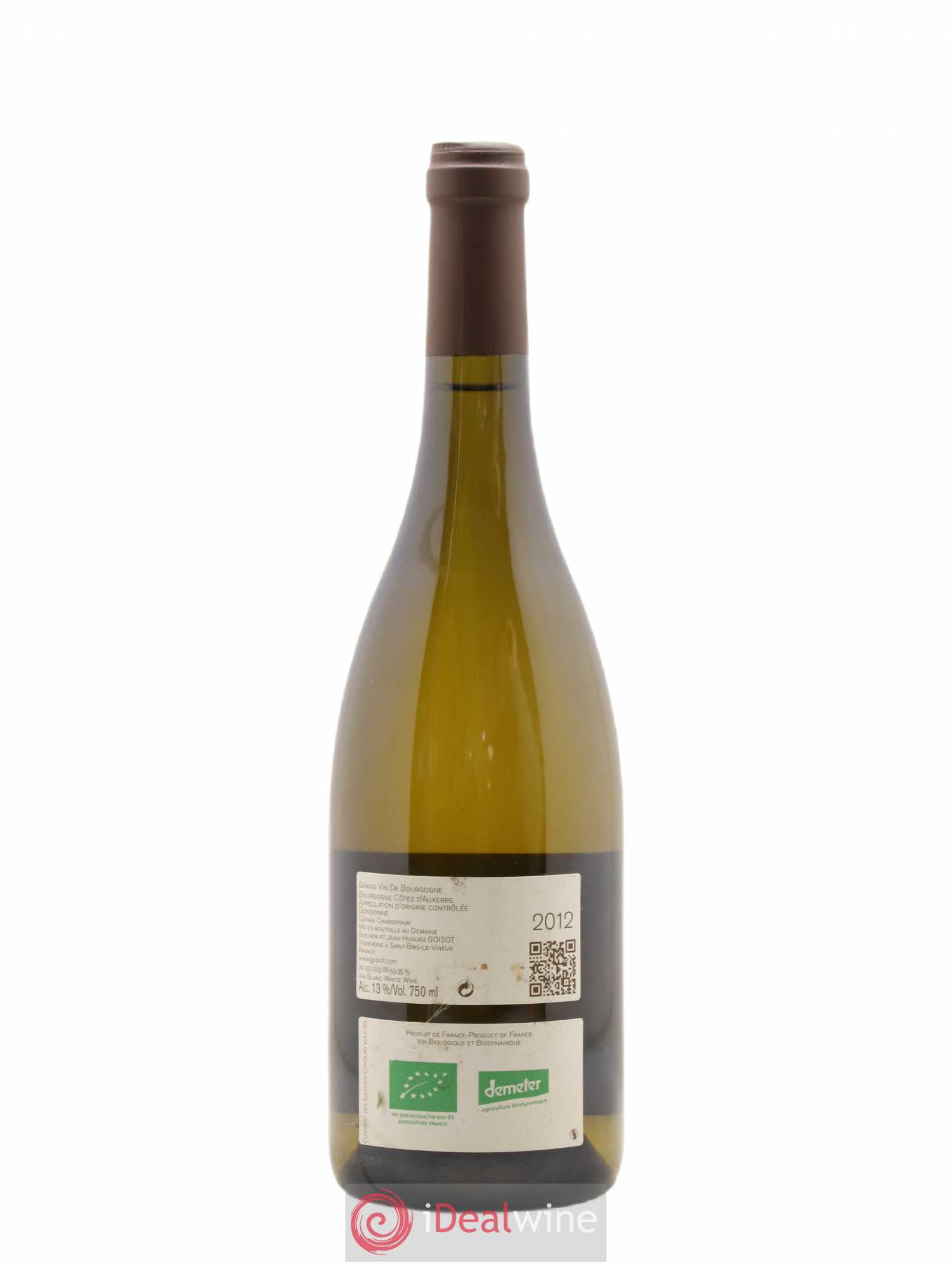 Bourgogne Côtes d'Auxerre Gondonne Goisot 2012 - Lot de 1 bouteille - 1
