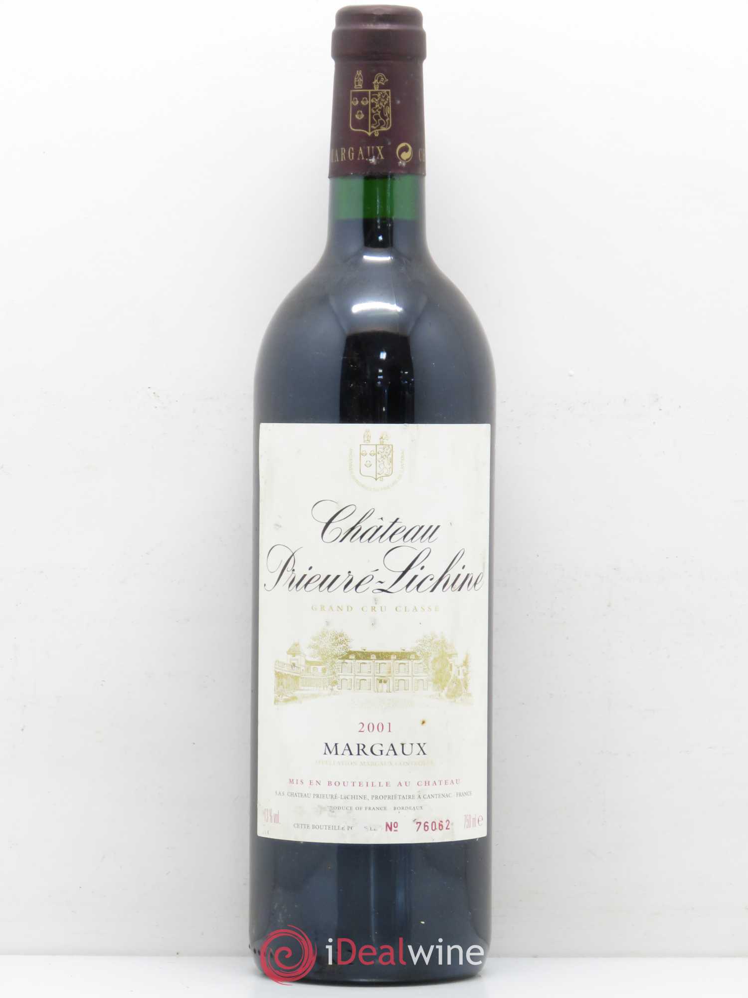 Château Prieuré Lichine 4ème Grand Cru Classé 2001 - Lot de 1 bouteille - 0