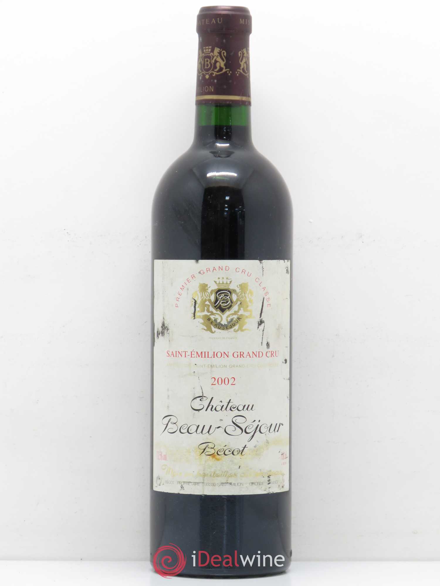 Château Beau-Séjour Bécot 1er Grand Cru Classé B 2002 - Lot de 1 bouteille - 0