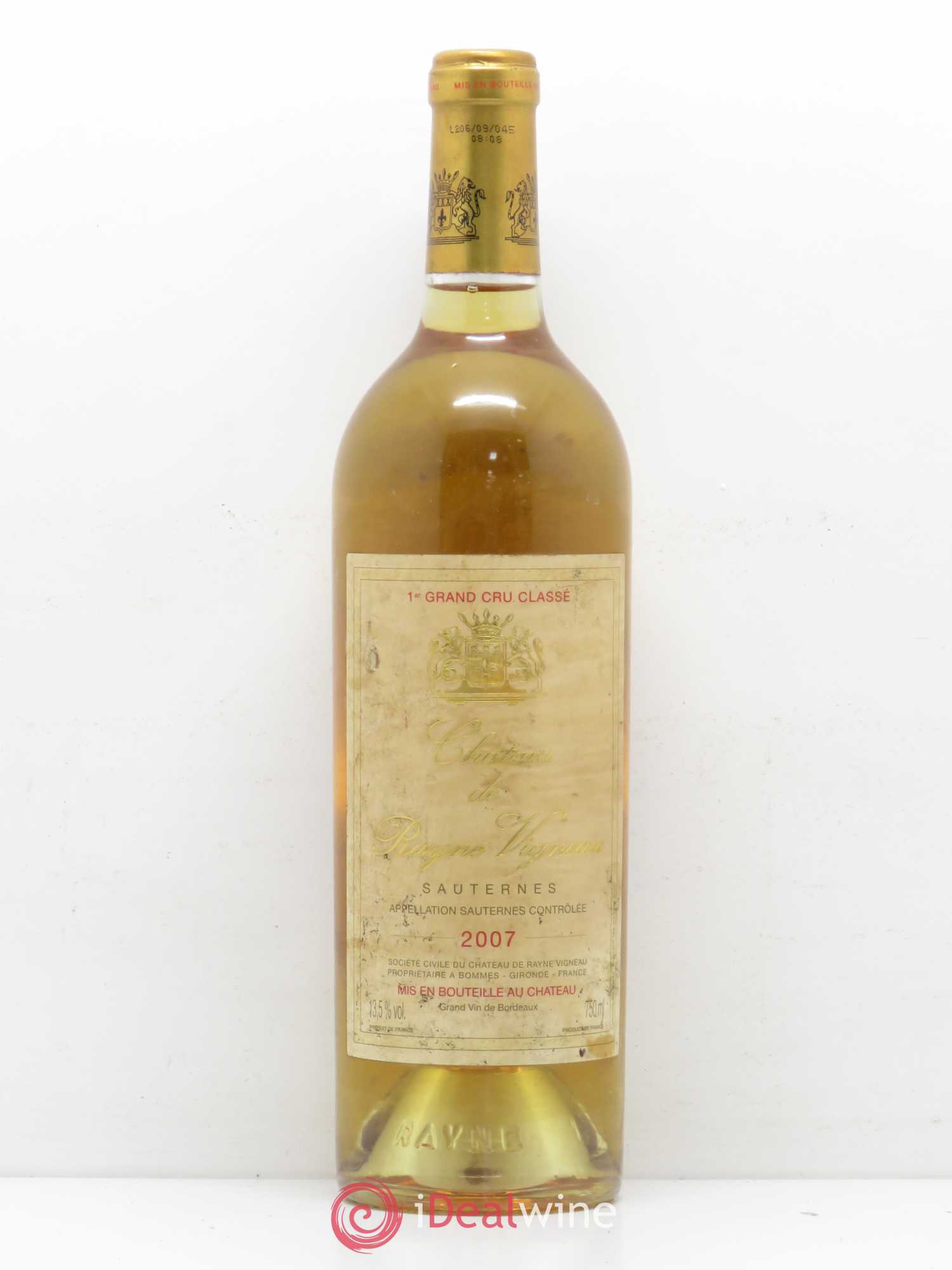 Château de Rayne Vigneau 1er Grand Cru Classé 2007 - Lotto di 1 bottiglia - 0