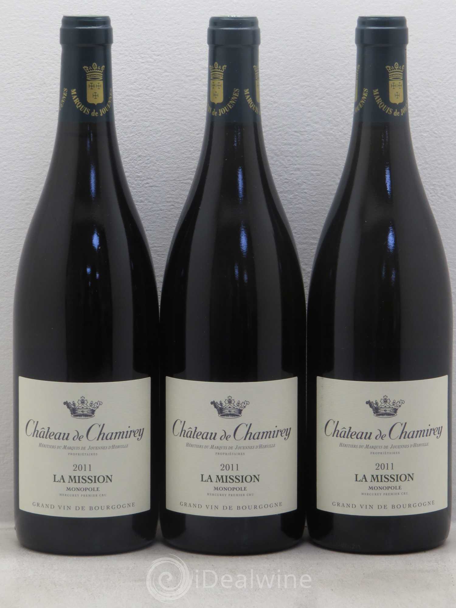 Mercurey 1er Cru La Mission - Monopole - Château de Chamirey 2011 - Posten von 3 Flaschen - 0
