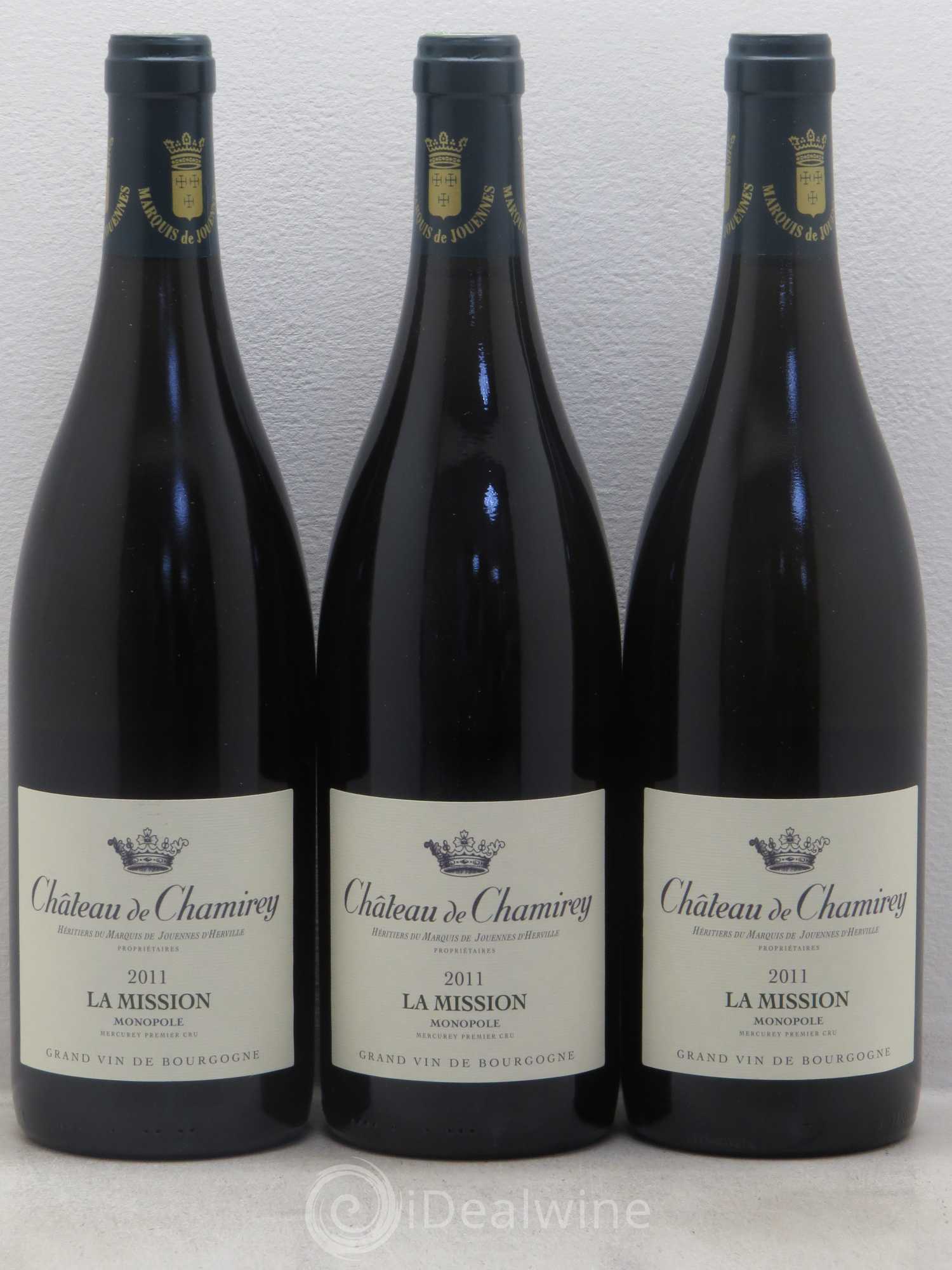 Mercurey 1er Cru La Mission - Monopole - Château de Chamirey 2011 - Posten von 3 Flaschen - 0