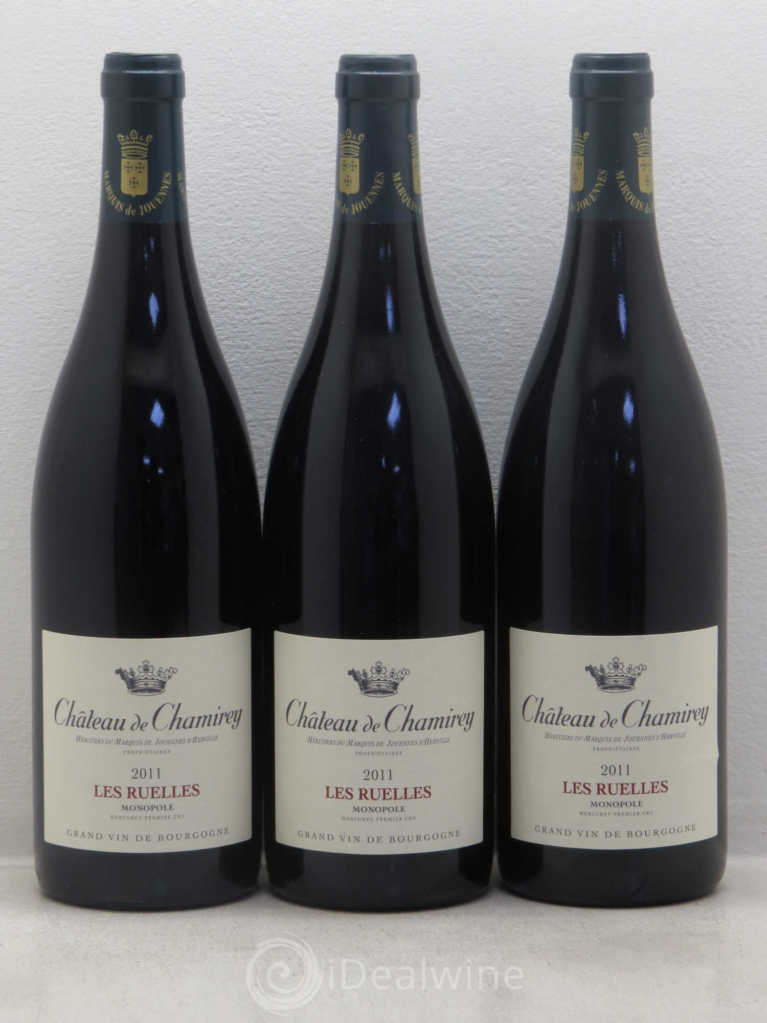 Mercurey 1er Cru Les Ruelles - Monopole - Château de Chamirey 2011 - Posten von 3 Flaschen - 0