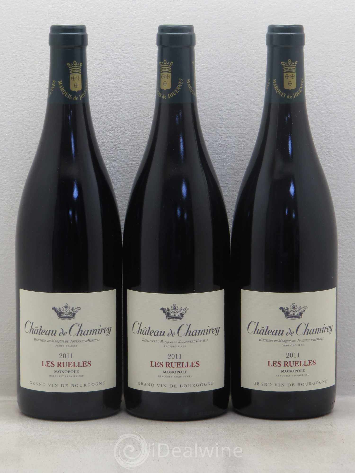 Mercurey 1er Cru Les Ruelles - Monopole - Château de Chamirey 2011 - Posten von 3 Flaschen - 0