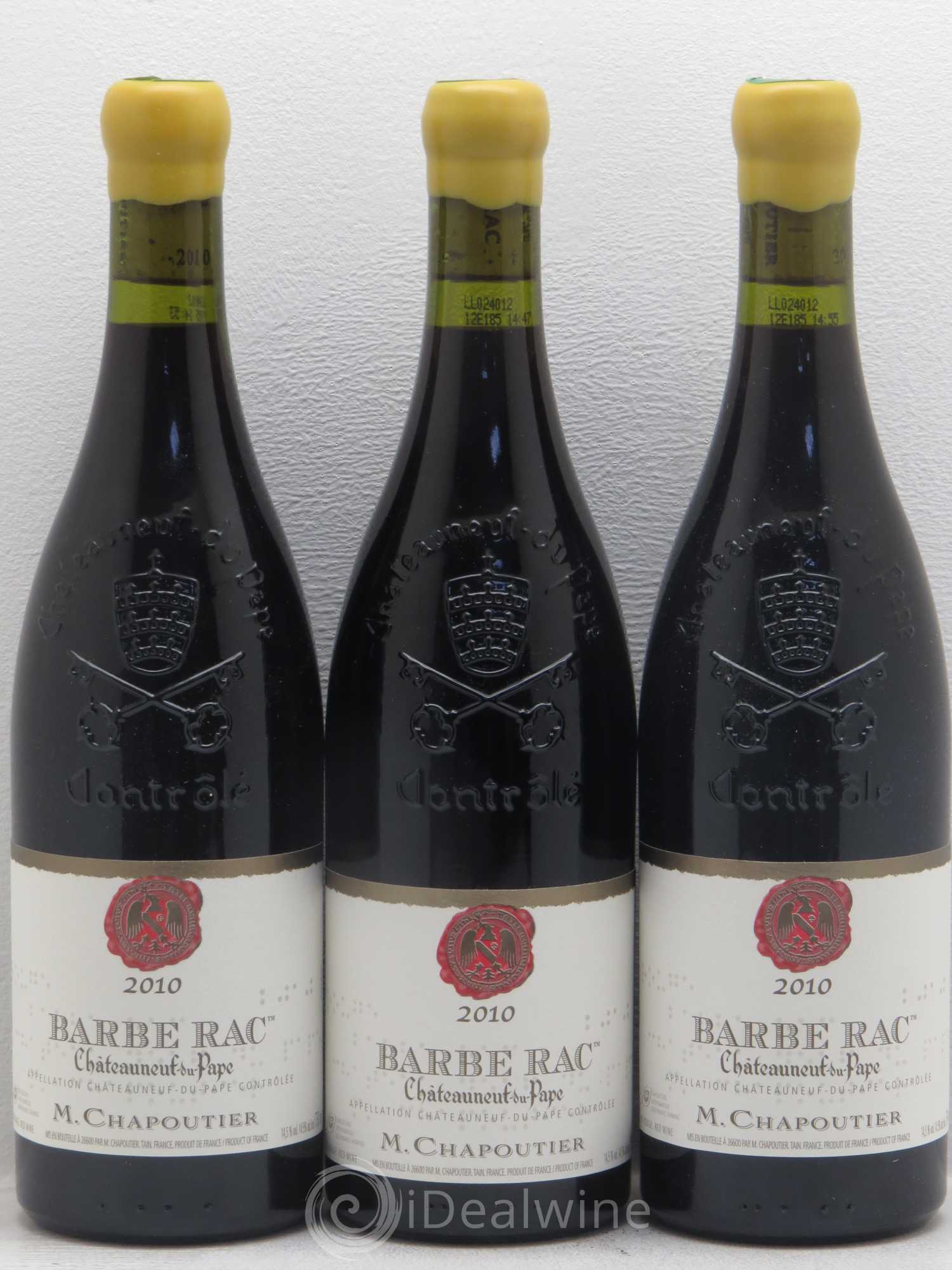 Châteauneuf-du-Pape Barbe Rac Chapoutier 2010 - Posten von 3 Flaschen - 0