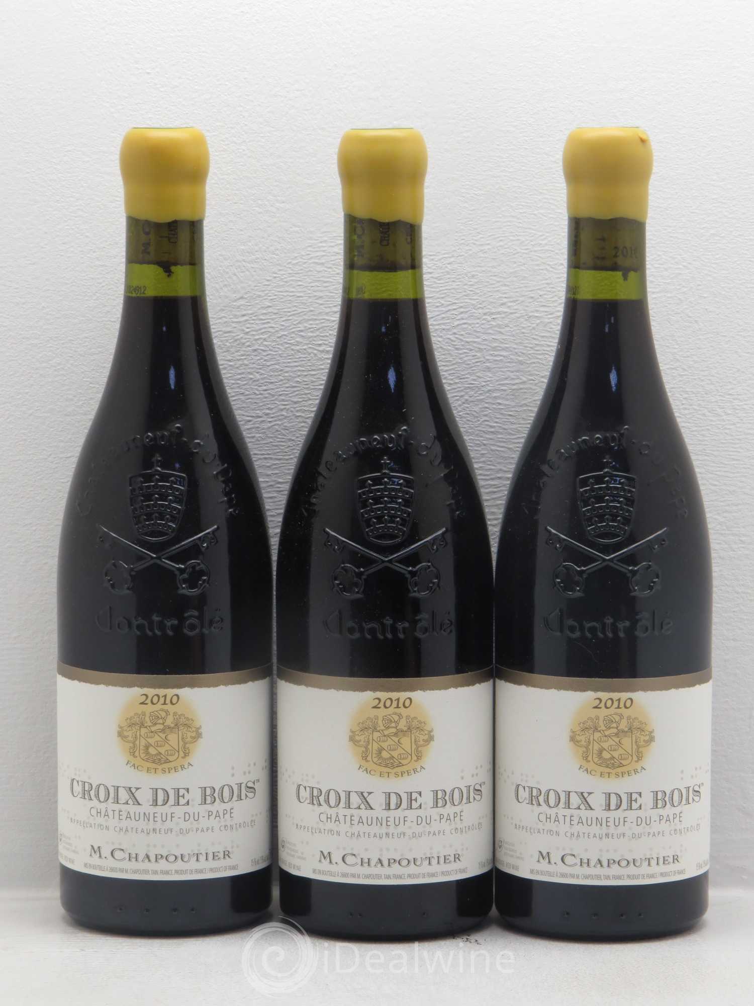 Châteauneuf-du-Pape Croix de Bois Chapoutier 2010 - Lot de 3 bouteilles - 0