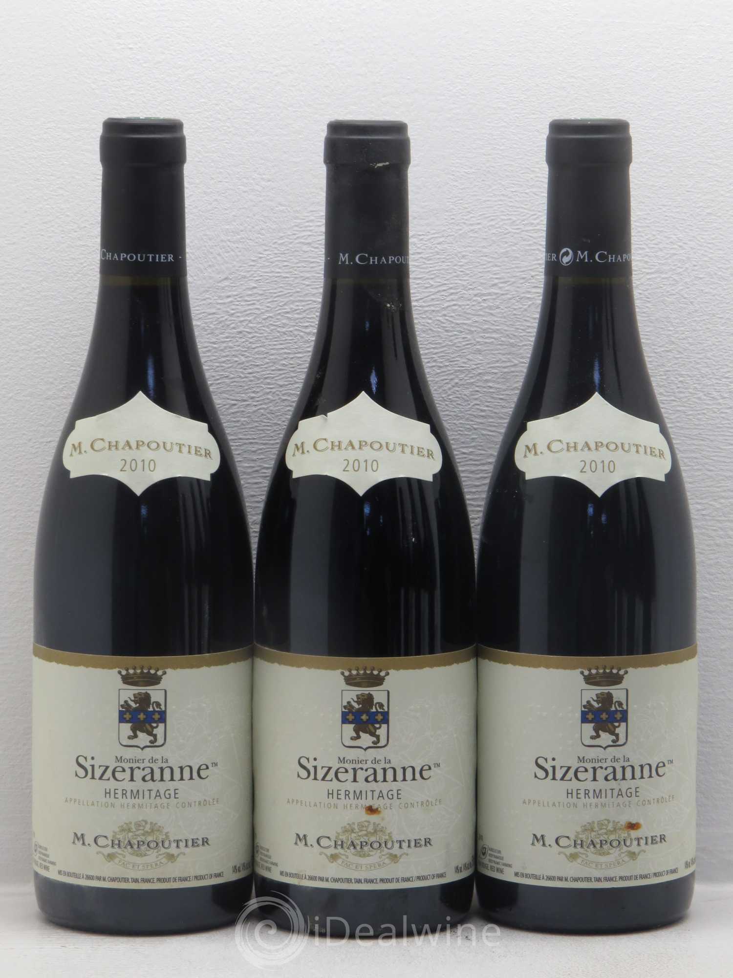 Hermitage Monier de La Sizeranne Chapoutier 2010 - Lot de 6 bouteilles - 1