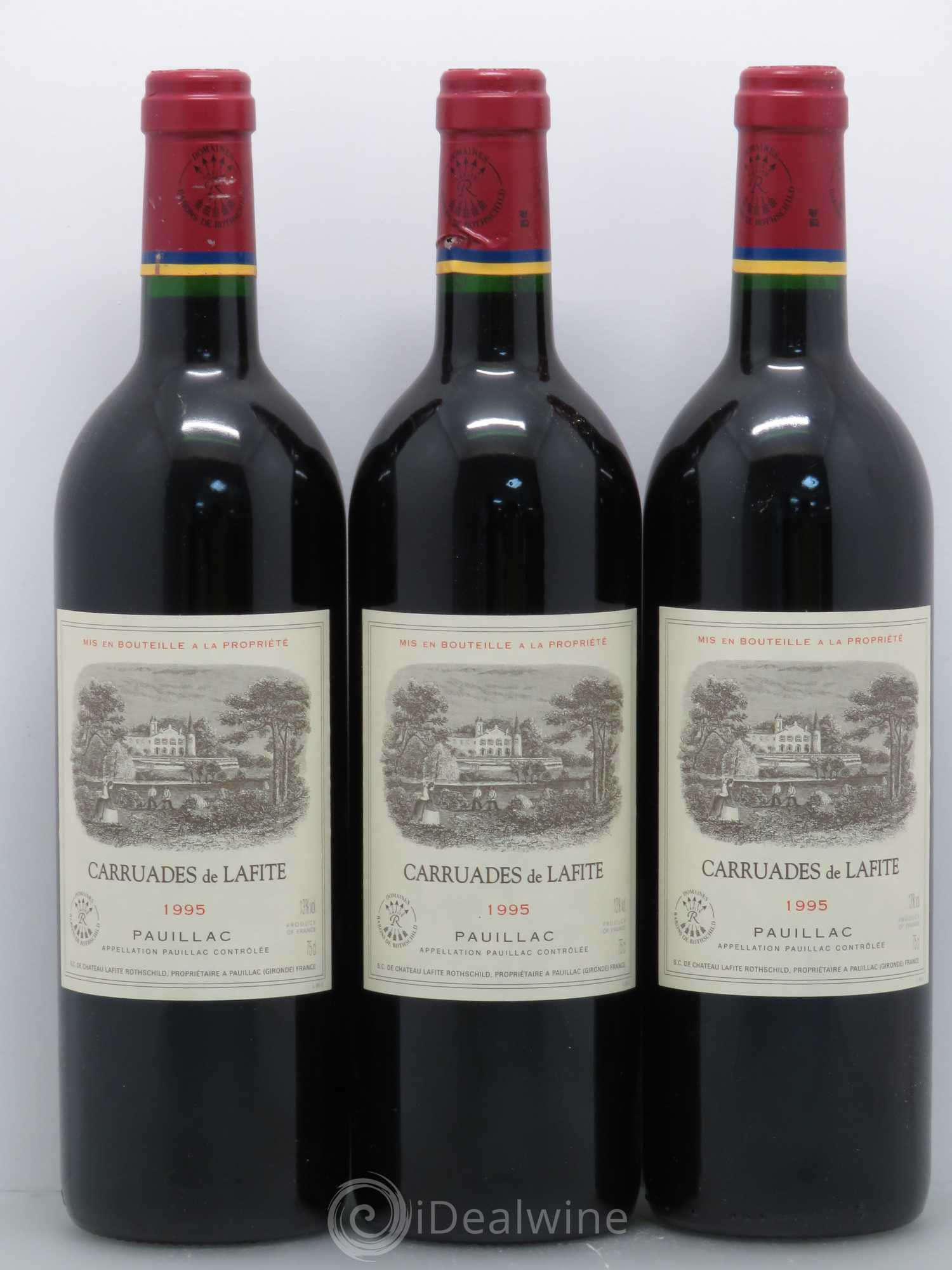 Carruades de Lafite Rothschild Second Vin 1995 - Lot de 3 bouteilles - 0
