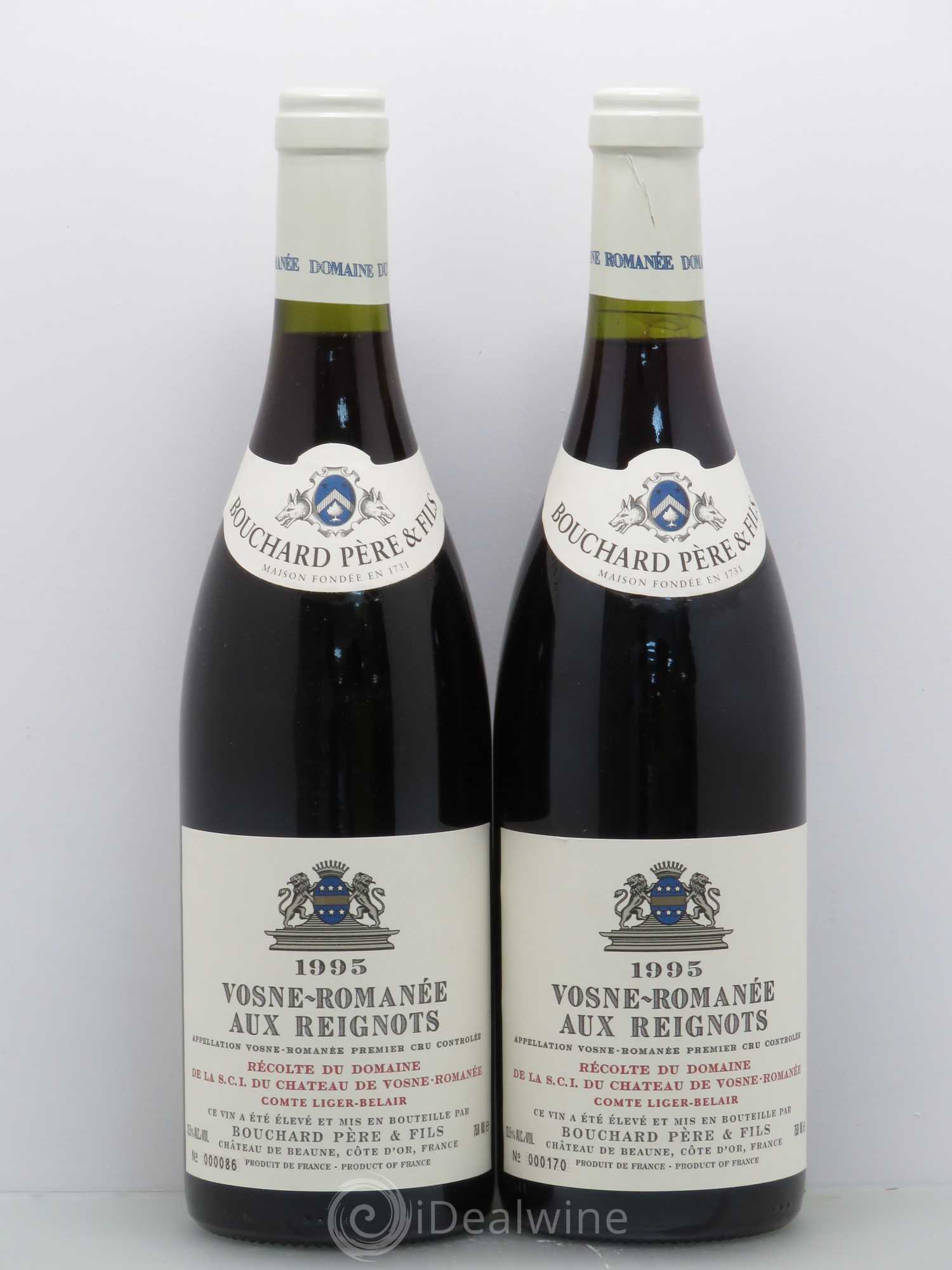 Vosne-Romanée 1er Cru Aux Reignots Ch. de Vosne-Romanée Comte Liger-Belair (Domaine du) 1995 - Lot de 2 bouteilles - 0