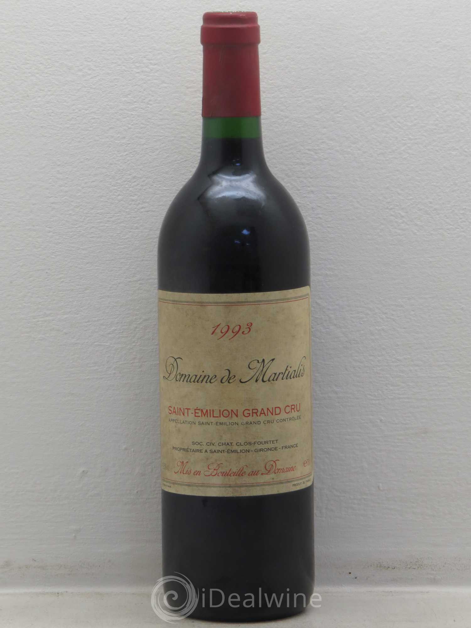 Saint-Émilion Domaine de Martialis (sans prix de réserve) 1993 - Posten von 1 Flasche - 0