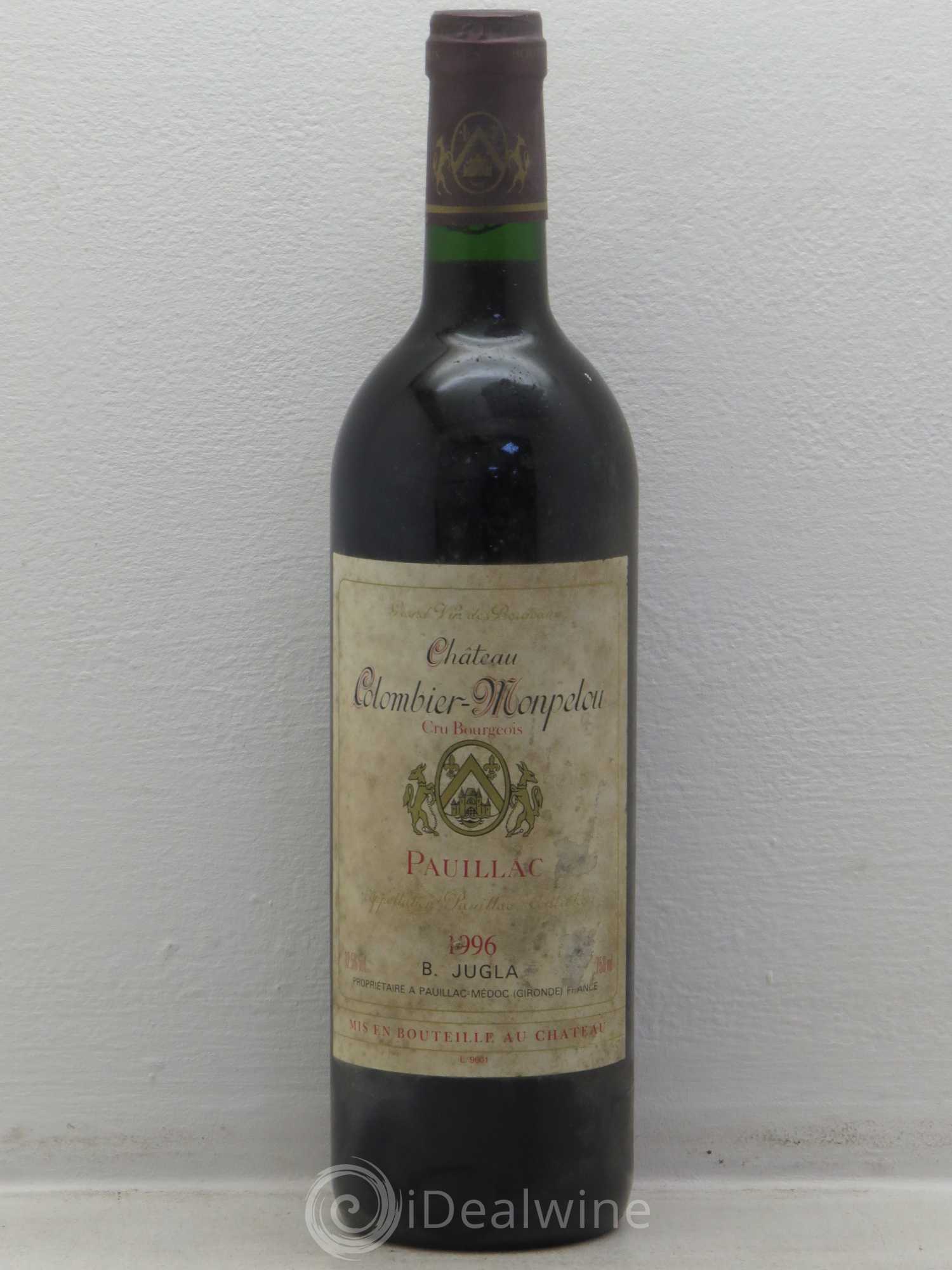 Château Colombier Monpelou Cru Bourgeois 1996 - Lot de 1 bouteille - 0
