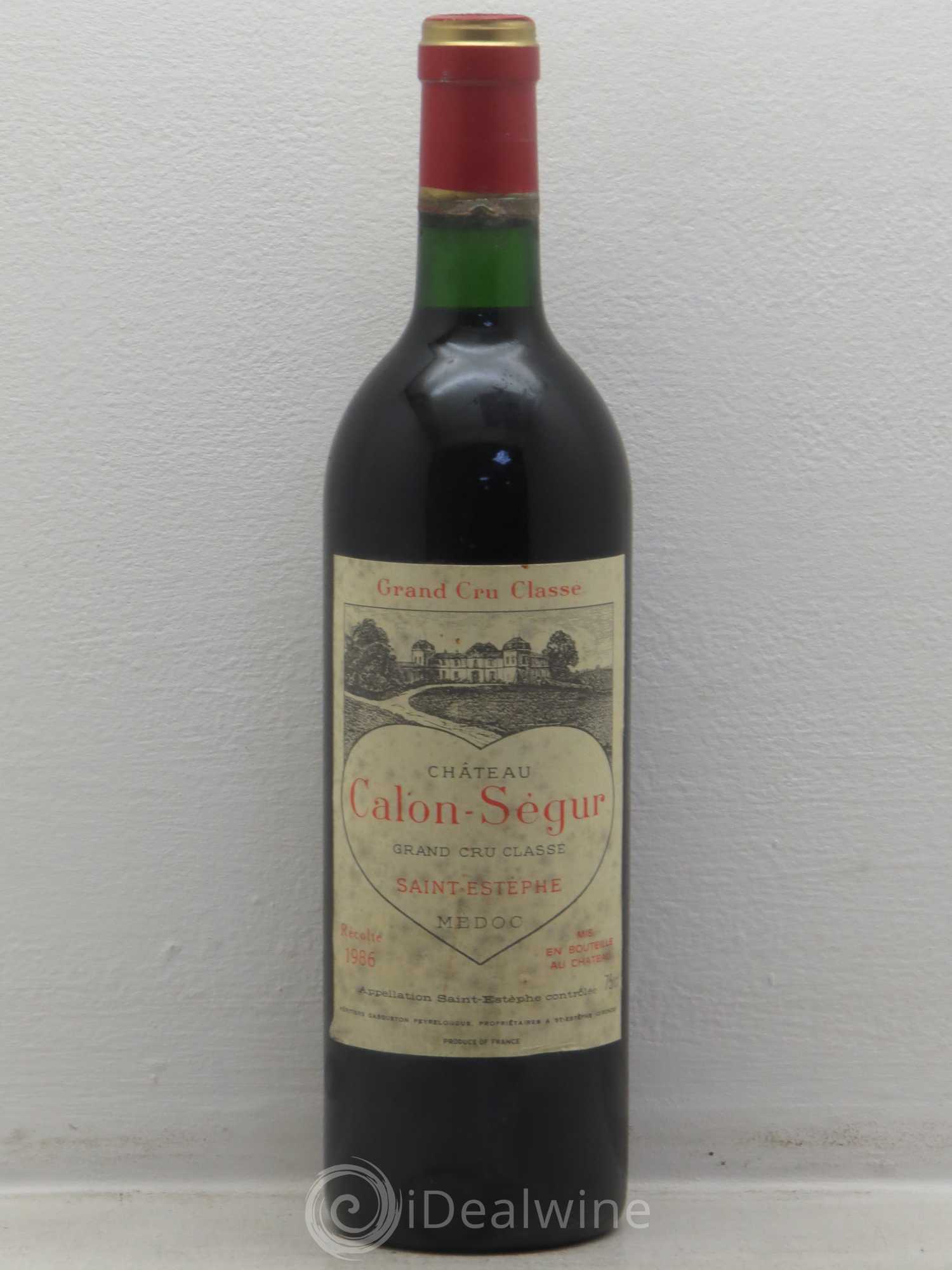 Château Calon Ségur 3ème Grand Cru Classé 1986 - Lot de 1 bouteille - 0
