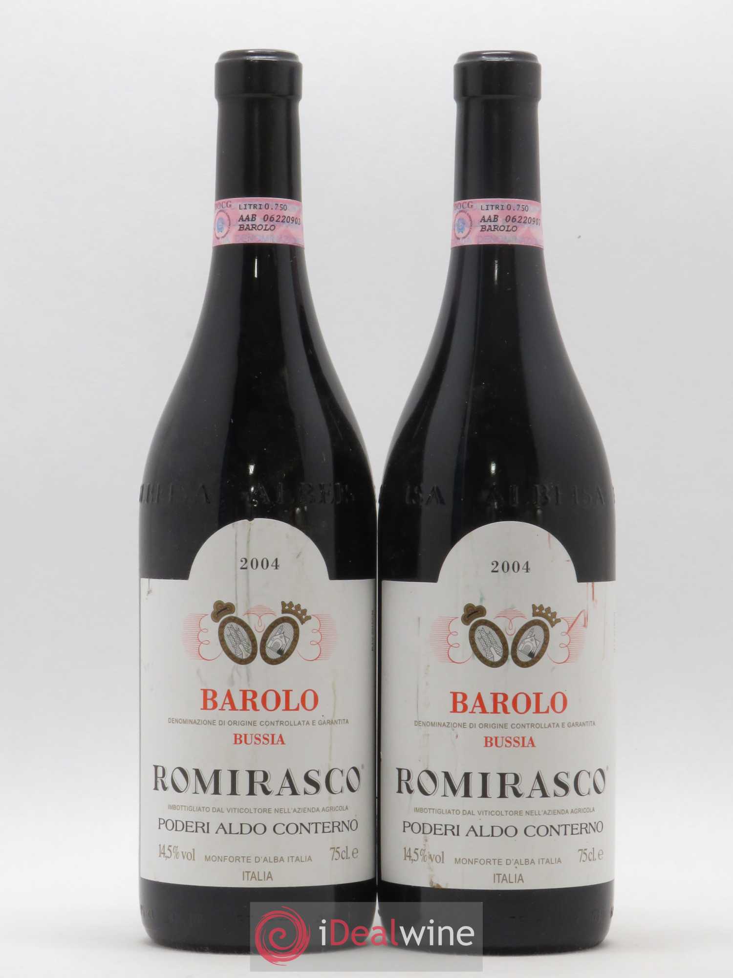Barolo DOCG Bussia Romirasco Aldo Conterno 2004 - Lot de 2 bouteilles - 0
