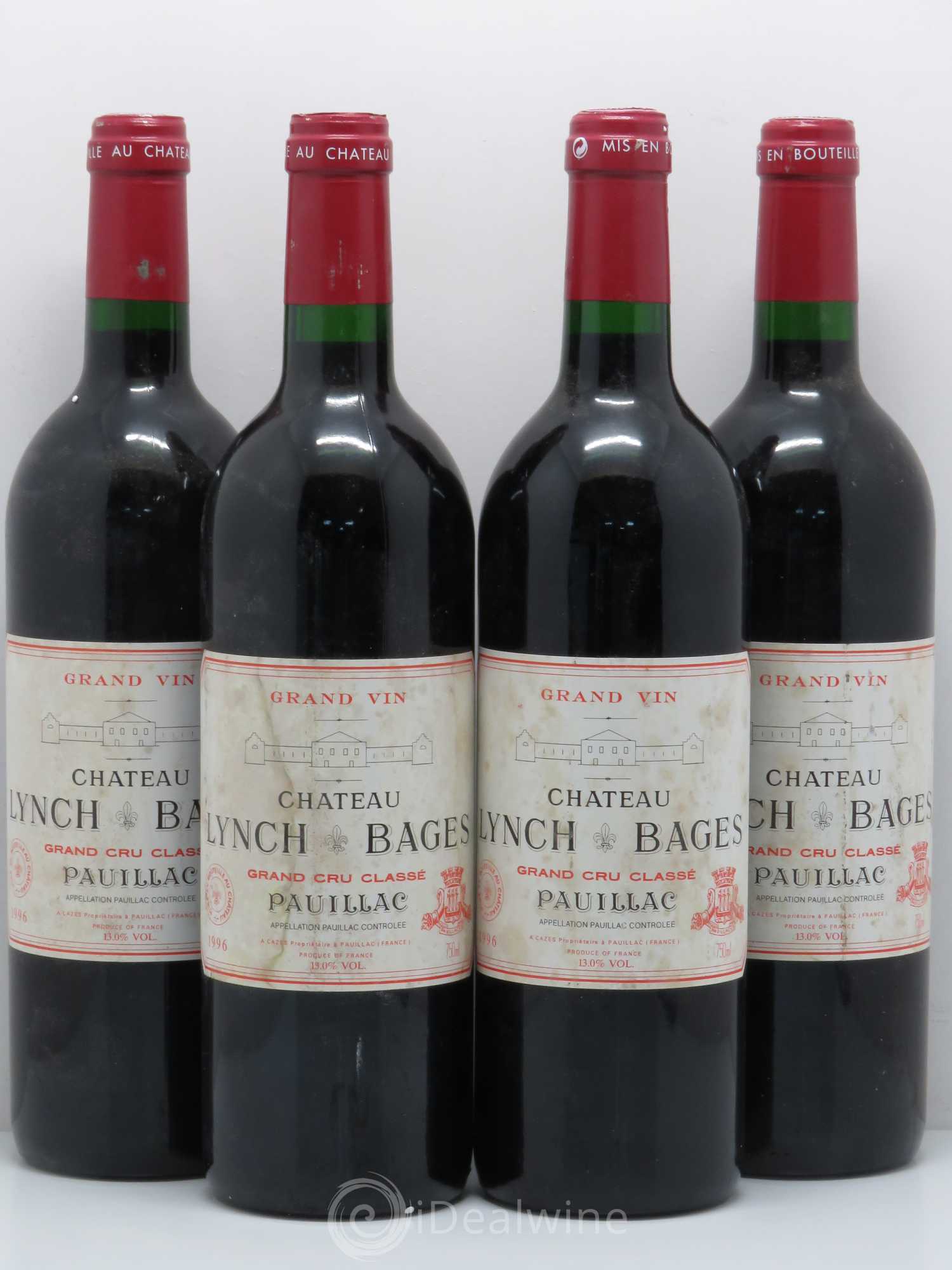 Château Lynch Bages 5ème Grand Cru Classé 1996 - Lot de 4 bouteilles - 0