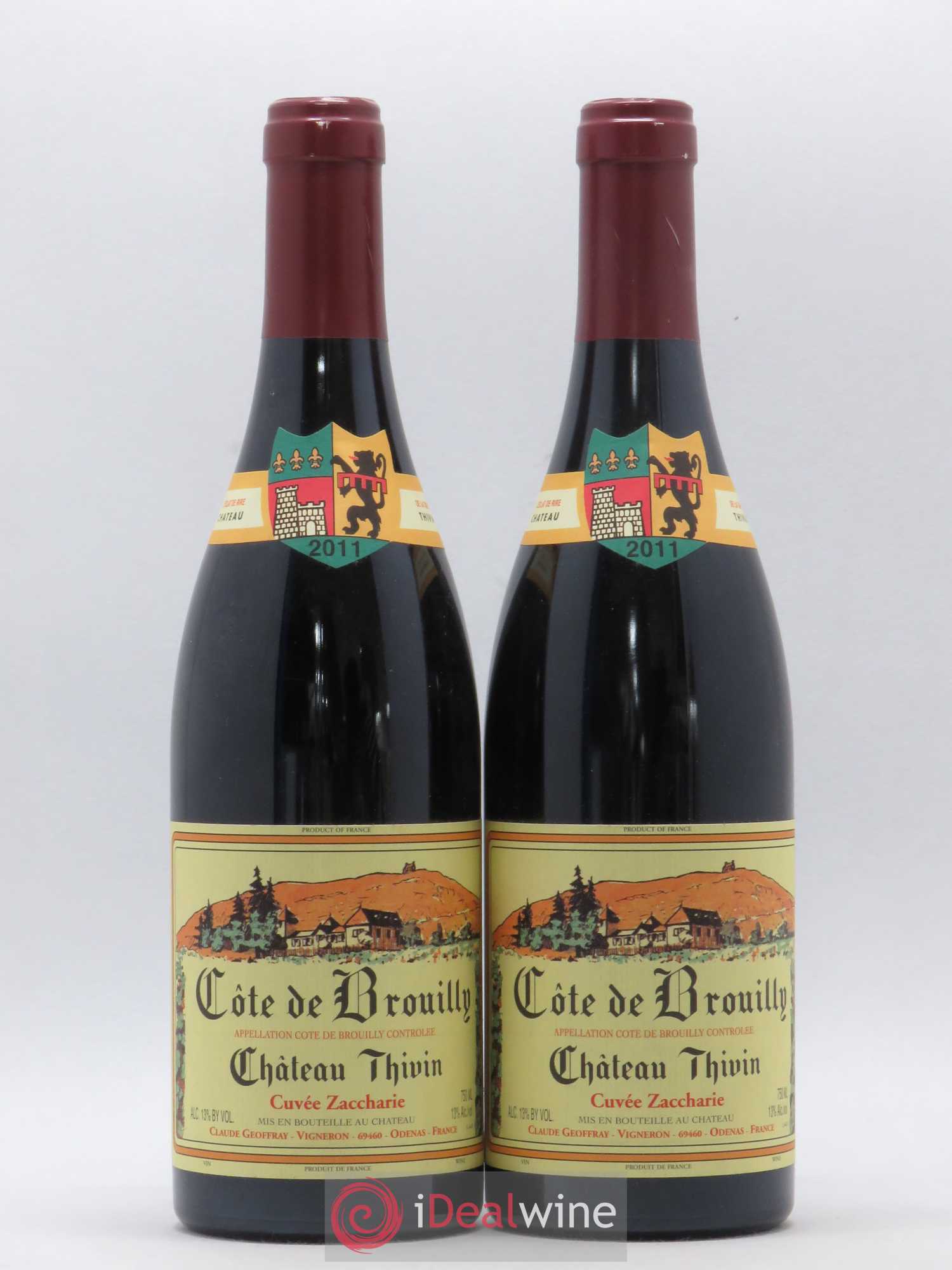 Côte de Brouilly Cuvée Zaccharie Château Thivin 2011 - Lot de 2 bouteilles - 0