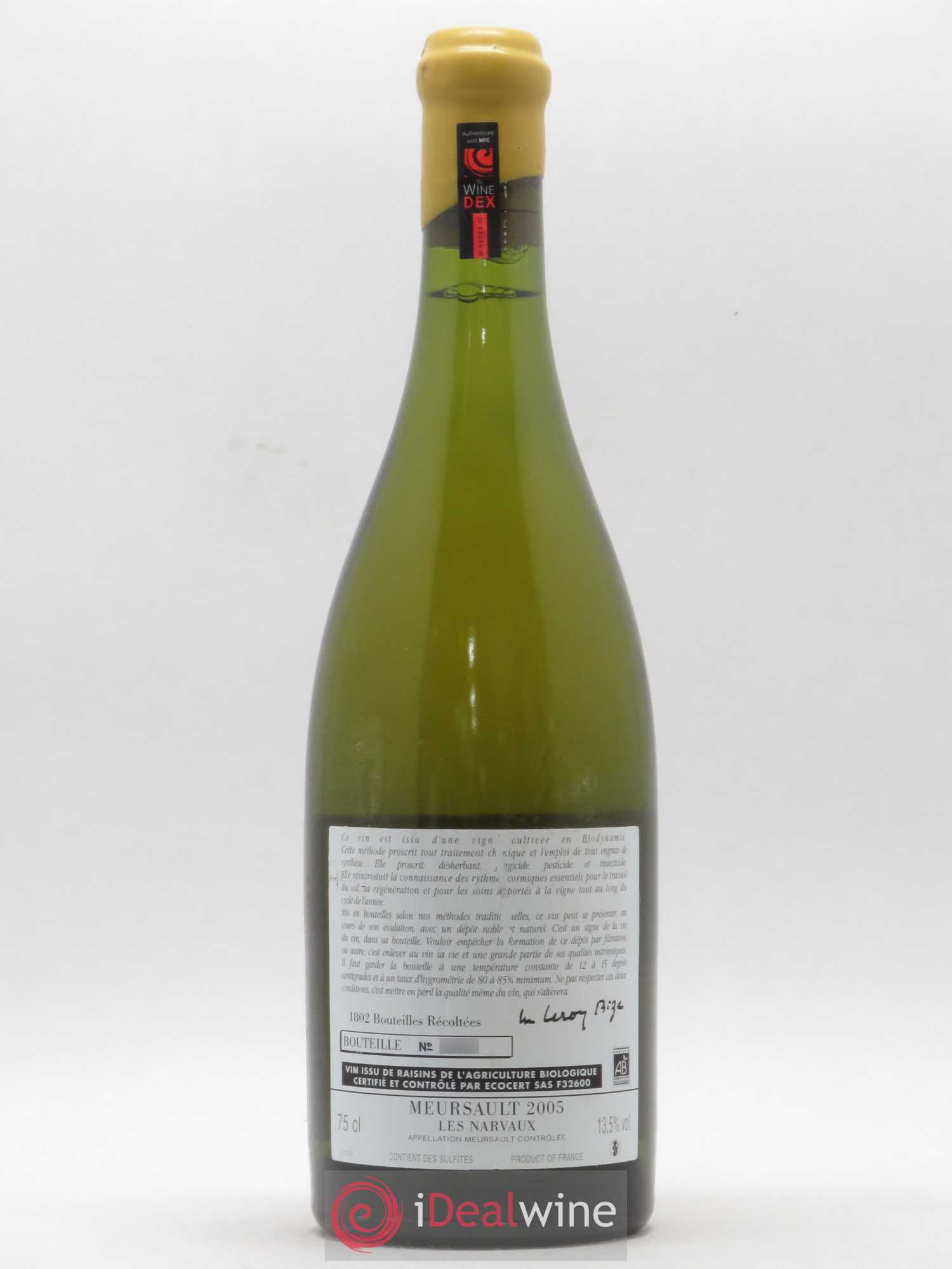 Meursault Les Narvaux d'Auvenay (Domaine) 2005 - Lot de 1 bouteille - 1