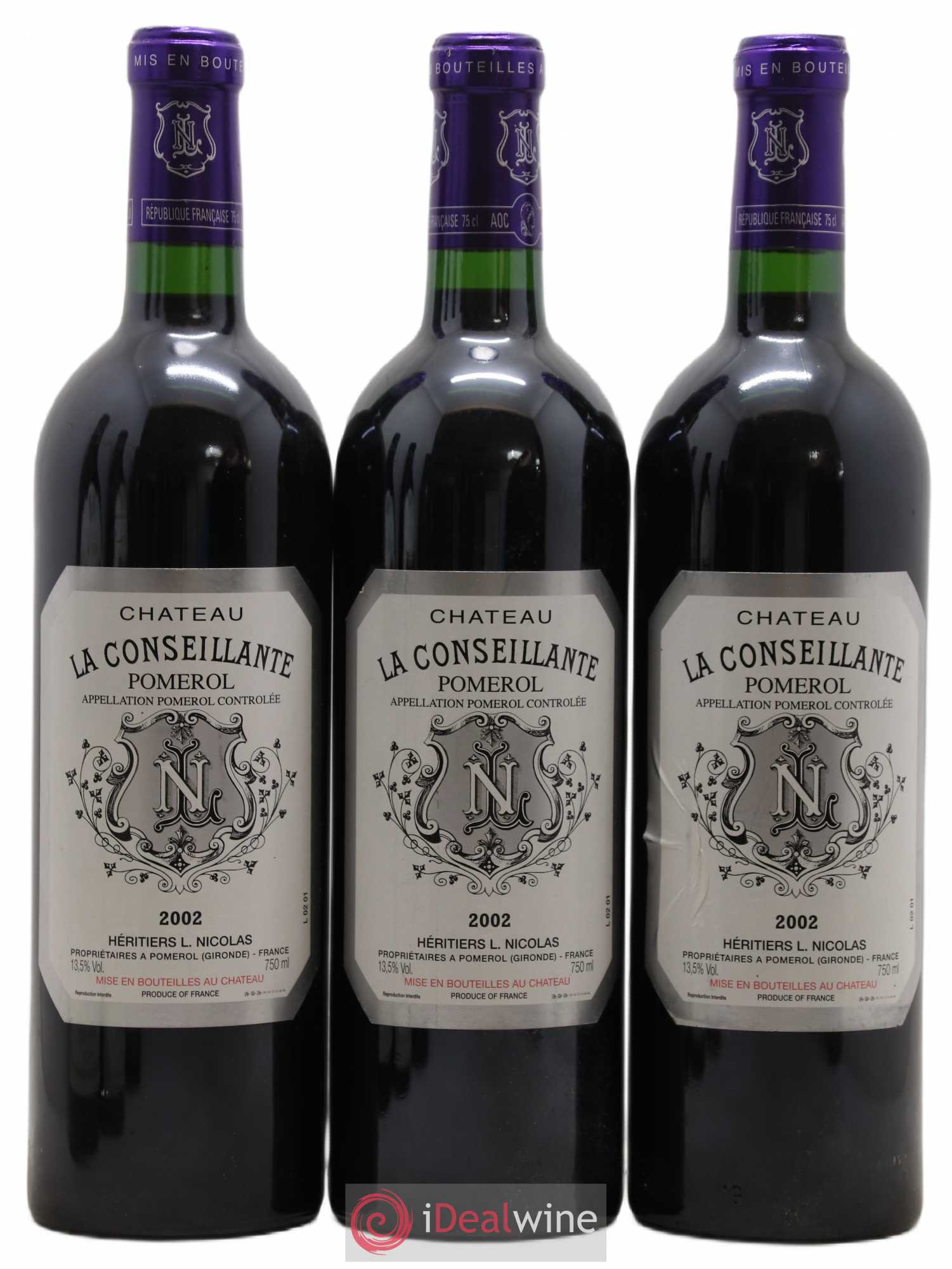 Château la Conseillante 2002 - Lot de 3 bouteilles - 0