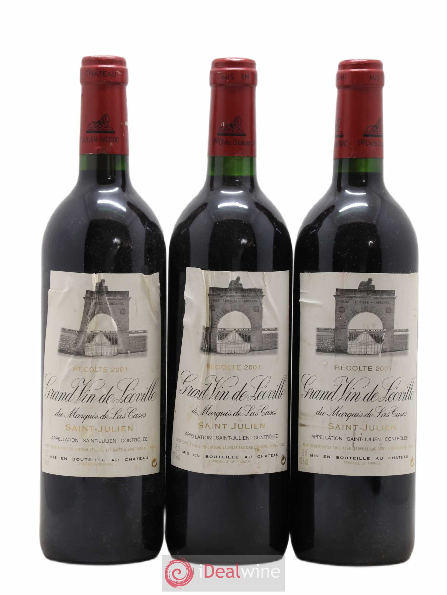 Château Léoville Las Cases 2ème Grand Cru Classé 2001 - Lot de 3 bouteilles - 0