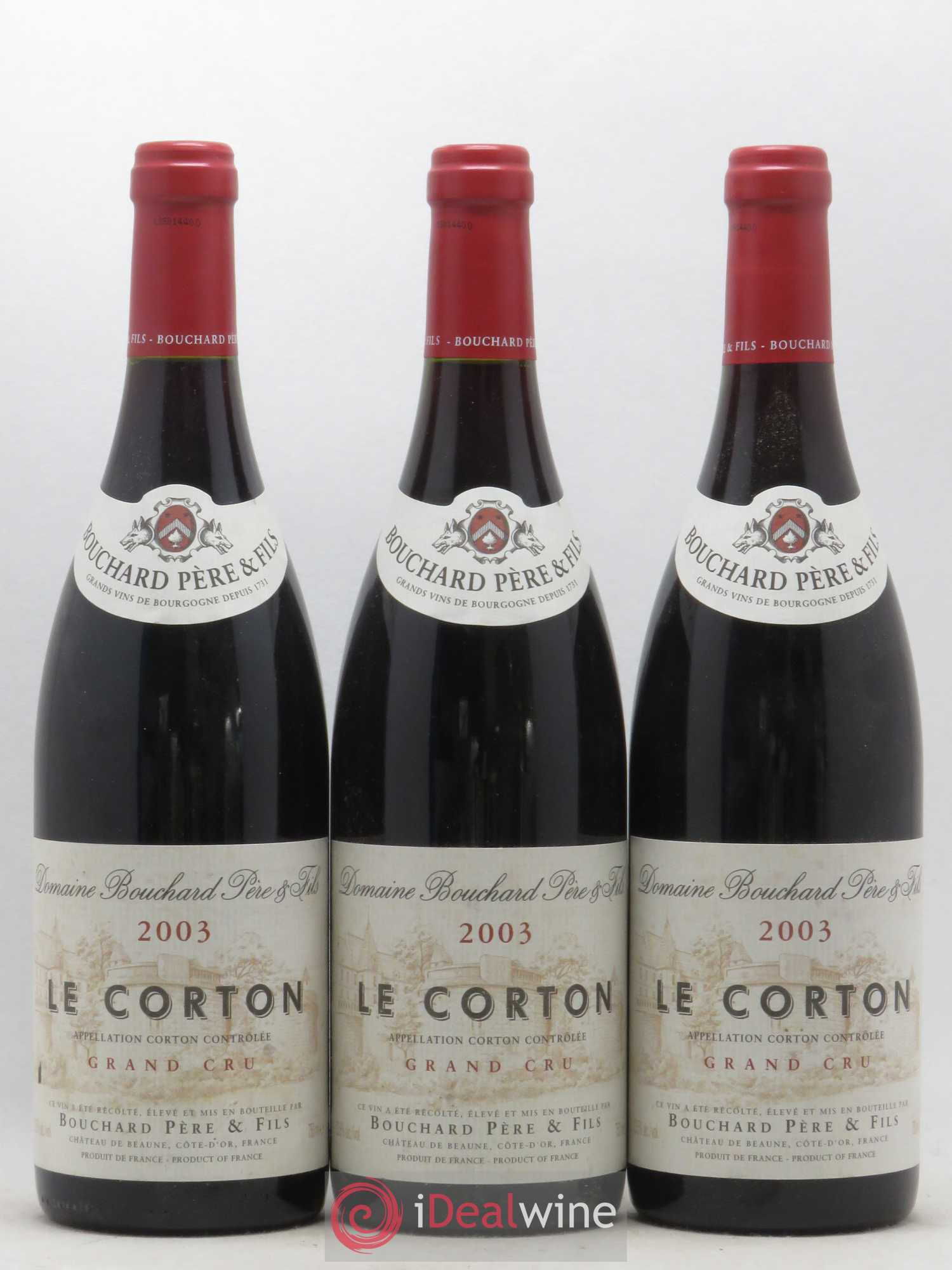 Corton Grand Cru Le Corton Bouchard Père & Fils 2003 - Lot de 3 bouteilles - 0
