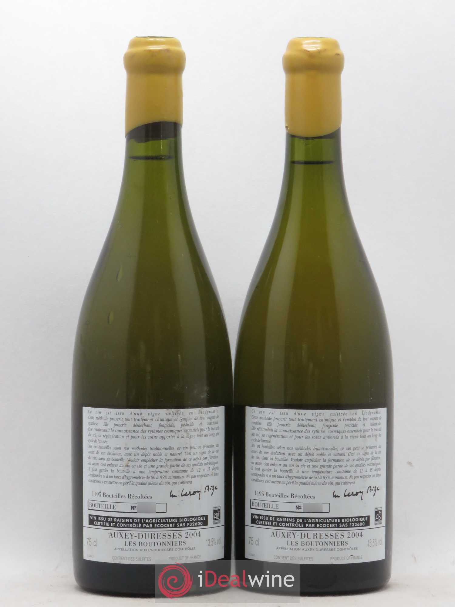Auxey-Duresses Les Boutonniers d'Auvenay (Domaine) 2004 - Lot de 2 bouteilles - 1