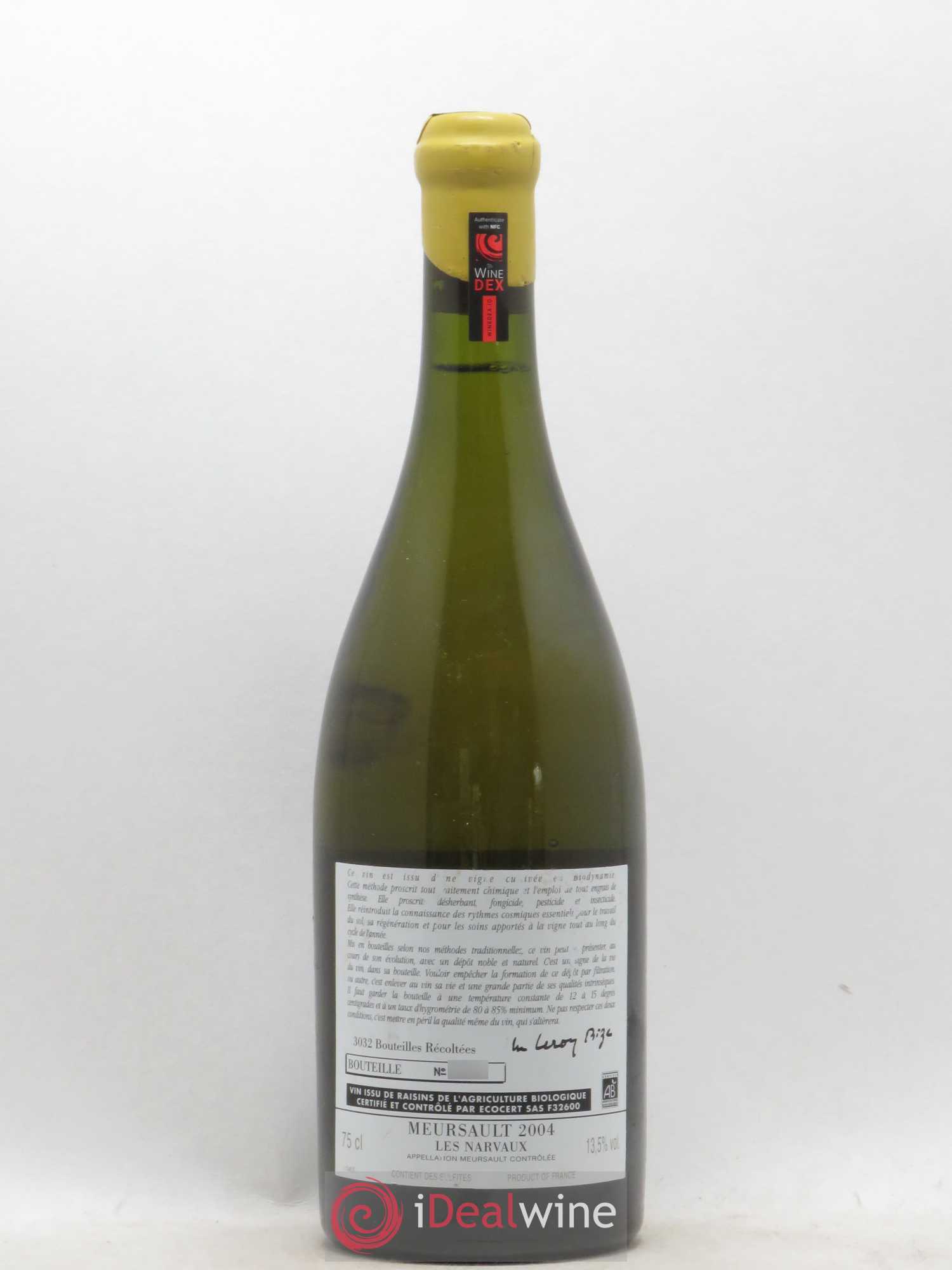 Meursault Les Narvaux d'Auvenay (Domaine) 2004 - Lot de 1 bouteille - 1