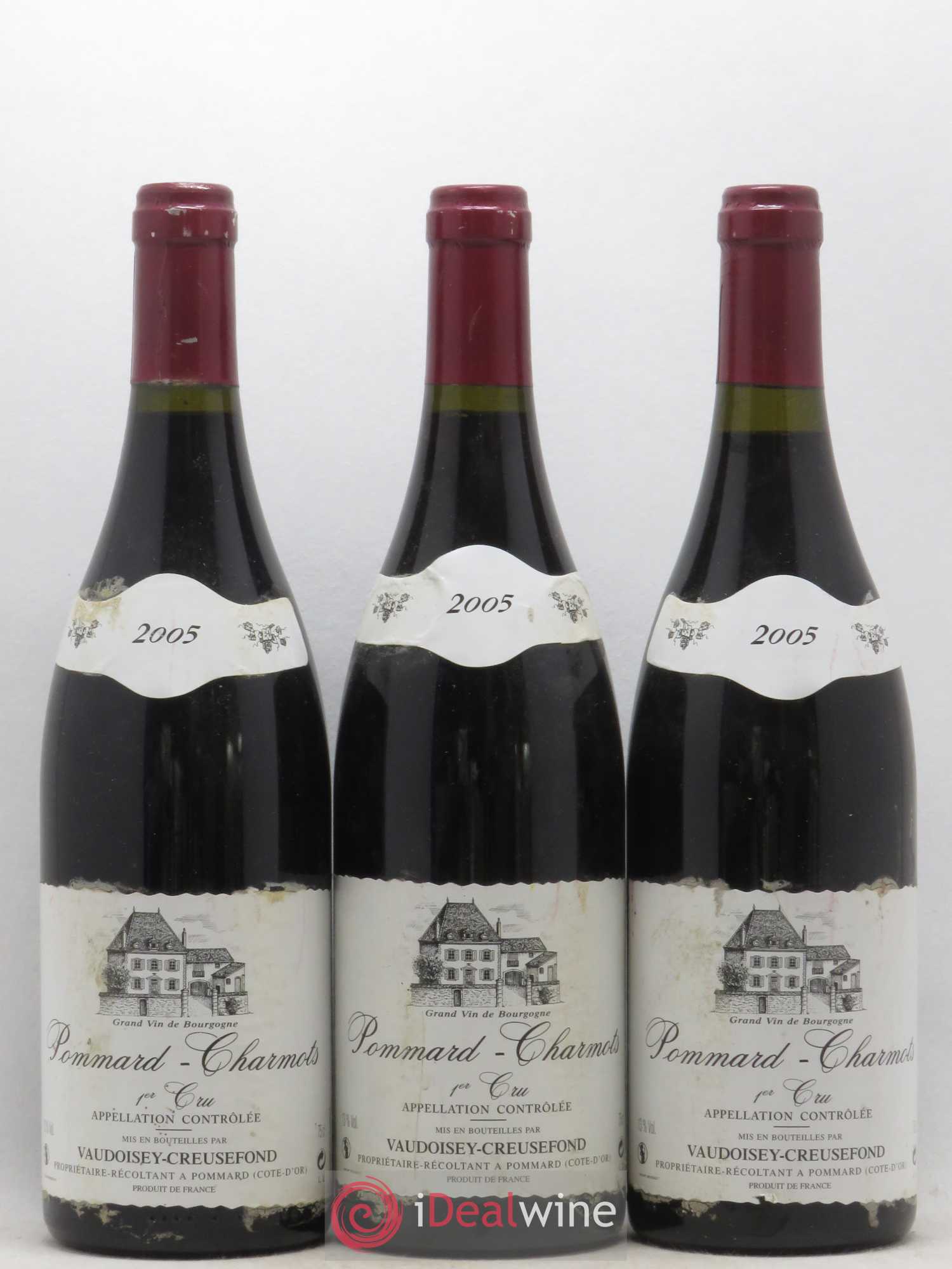 Pommard 1er Cru Charmots Domaine Vaudoisey-Creusefond 2005 - Lot de 3 bouteilles - 0