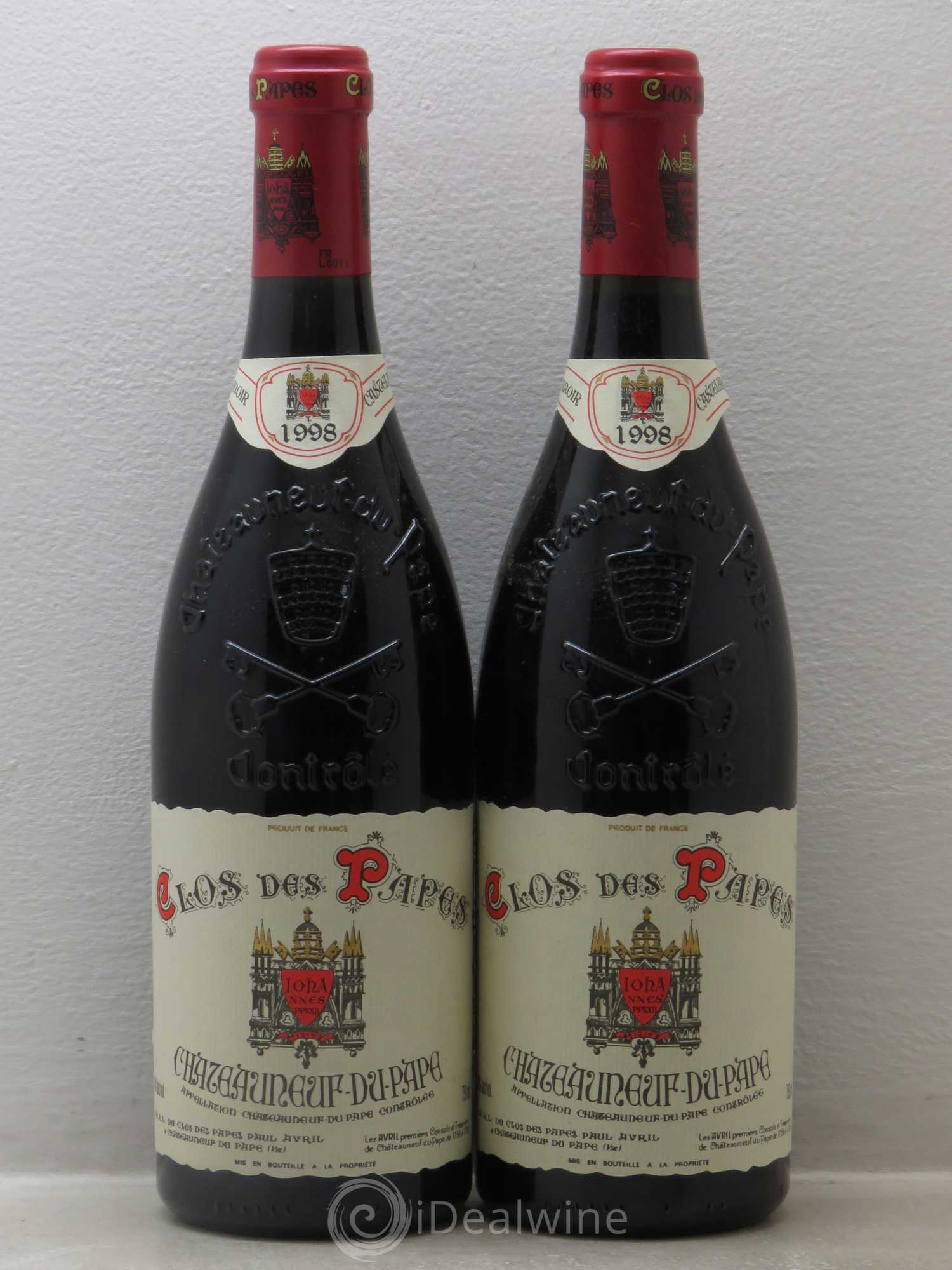 Châteauneuf-du-Pape Clos des Papes - Paul Avril 1998 - Lot de 2 bouteilles - 0