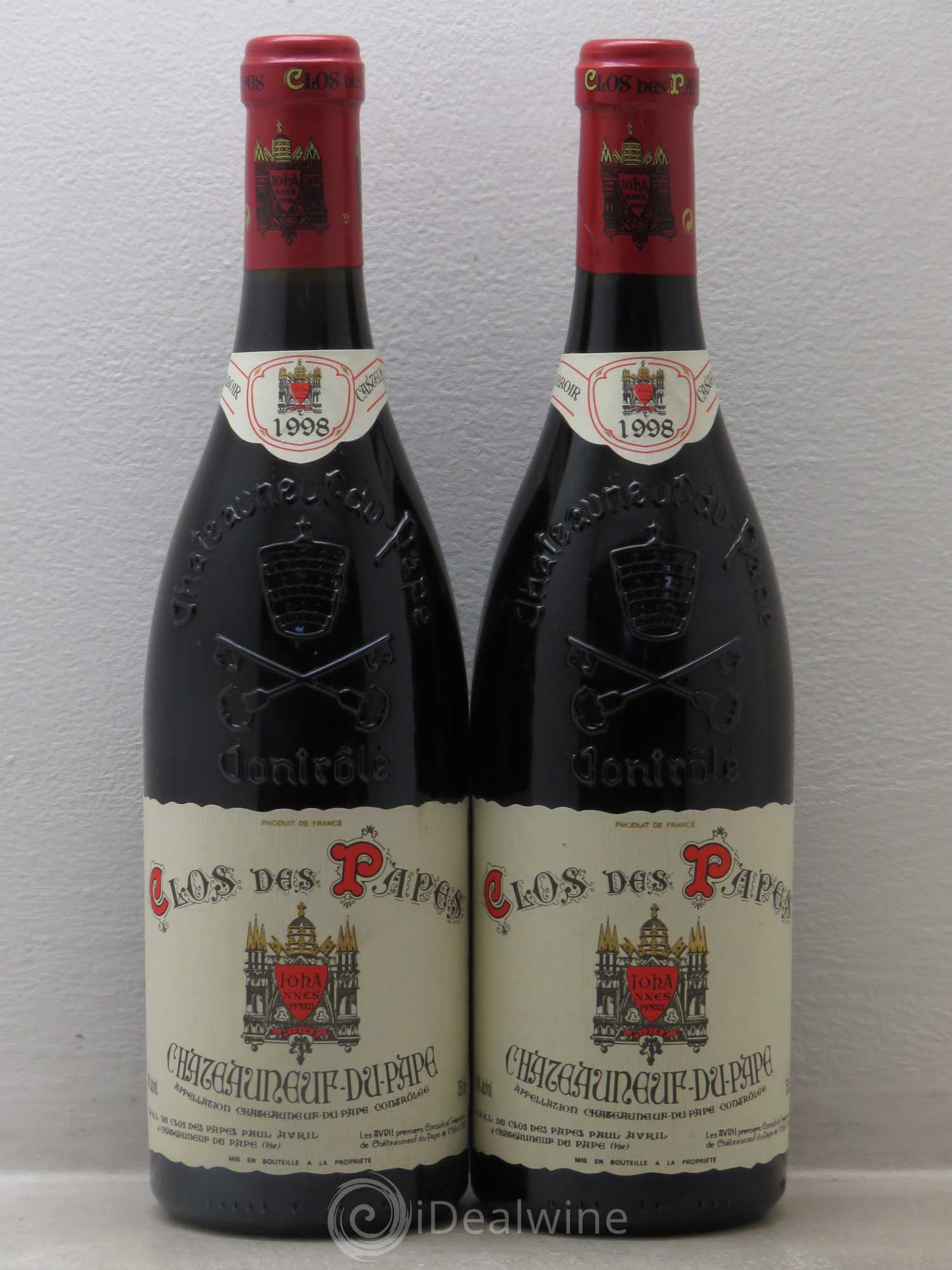 Châteauneuf-du-Pape Clos des Papes - Paul Avril 1998 - Lot de 2 bouteilles - 0