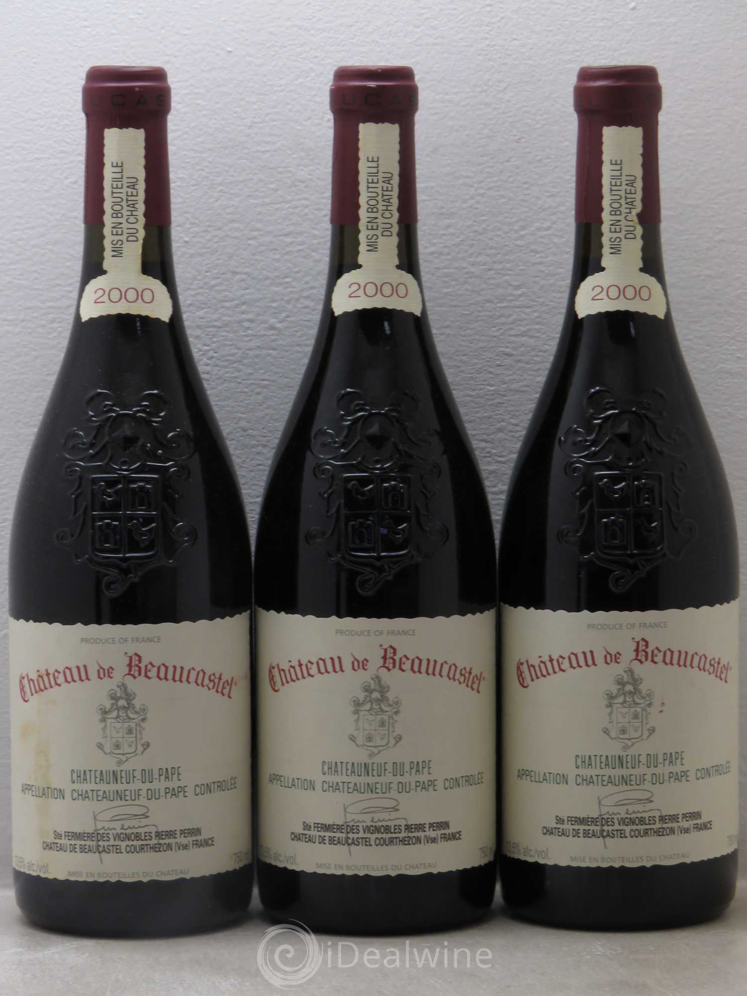 Châteauneuf-du-Pape Château de Beaucastel Famille Perrin 2000 - Lot de 3 bouteilles - 0