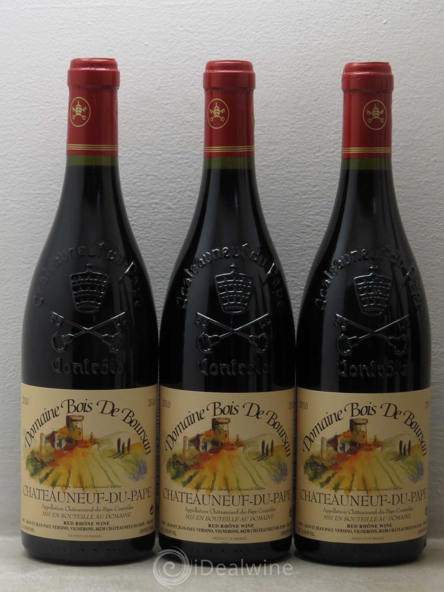 Châteauneuf-du-Pape Domaine Bois de Boursan (Domaine) Jean et Jean-Paul Versino 2010 - Lot de 6 bouteilles - 1