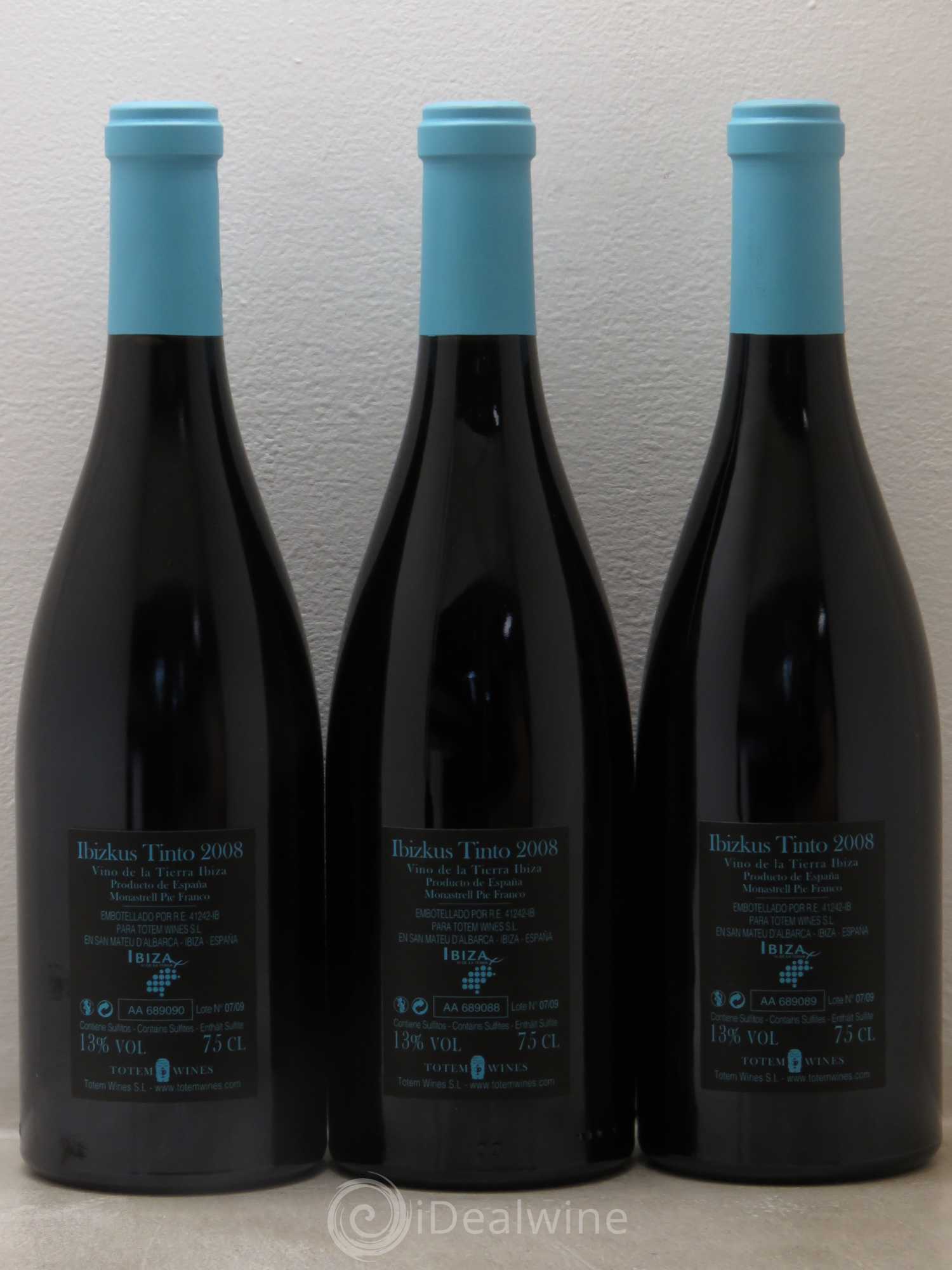 Espagne Ibizkus VDT Ibiza Tinto 2008 - Posten von 3 Flaschen - 1