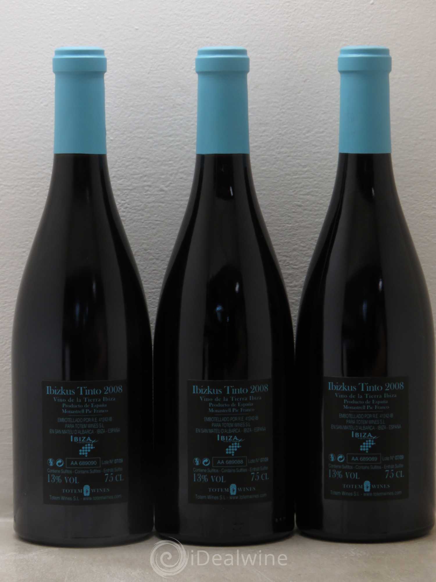 Espagne Ibizkus VDT Ibiza Tinto 2008 - Lotto di 3 bottiglie - 1